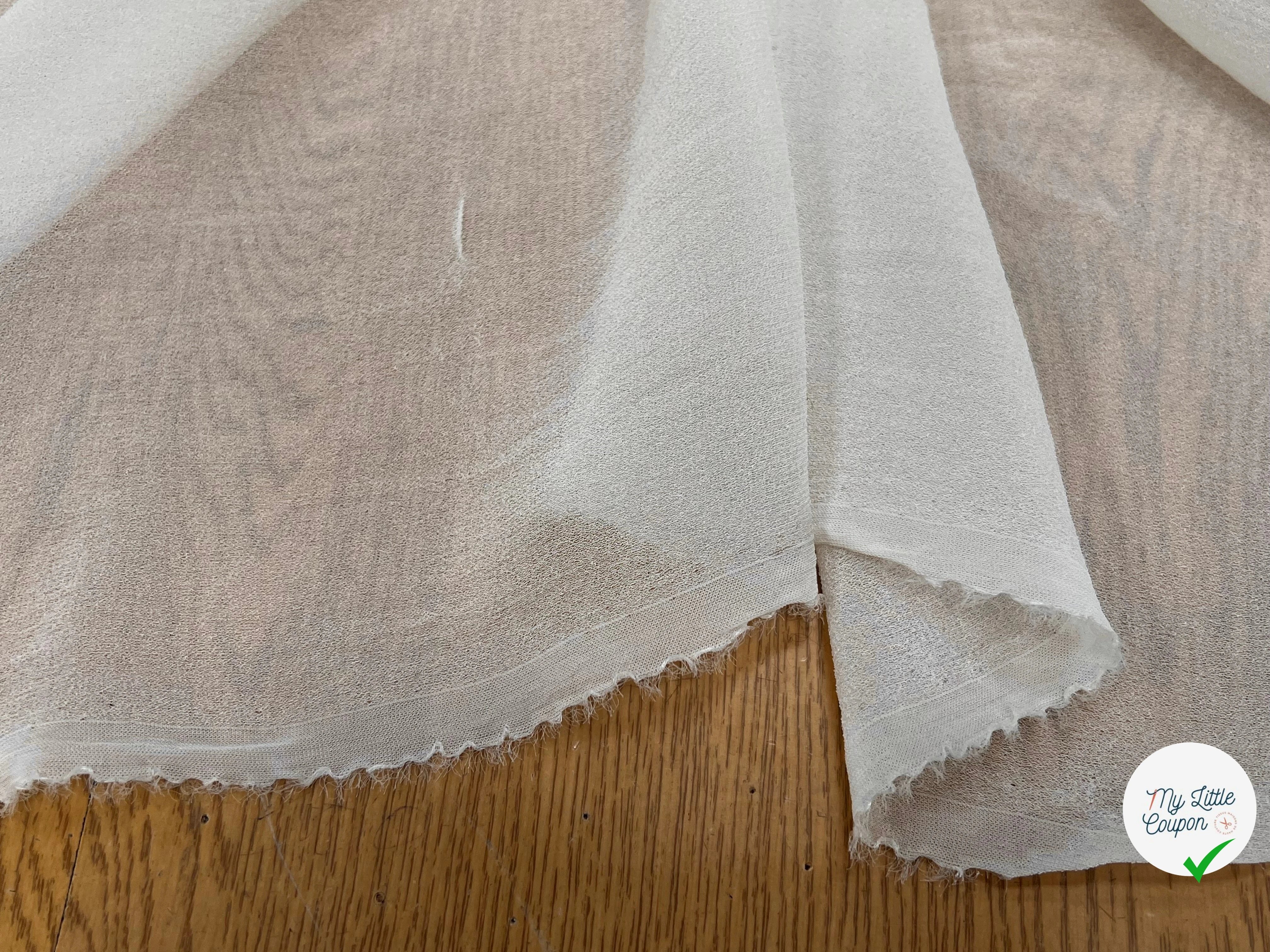 CREPE VISCOSE FLUIDE AVEC 20% SOIE ÉCRU - My Little Coupon