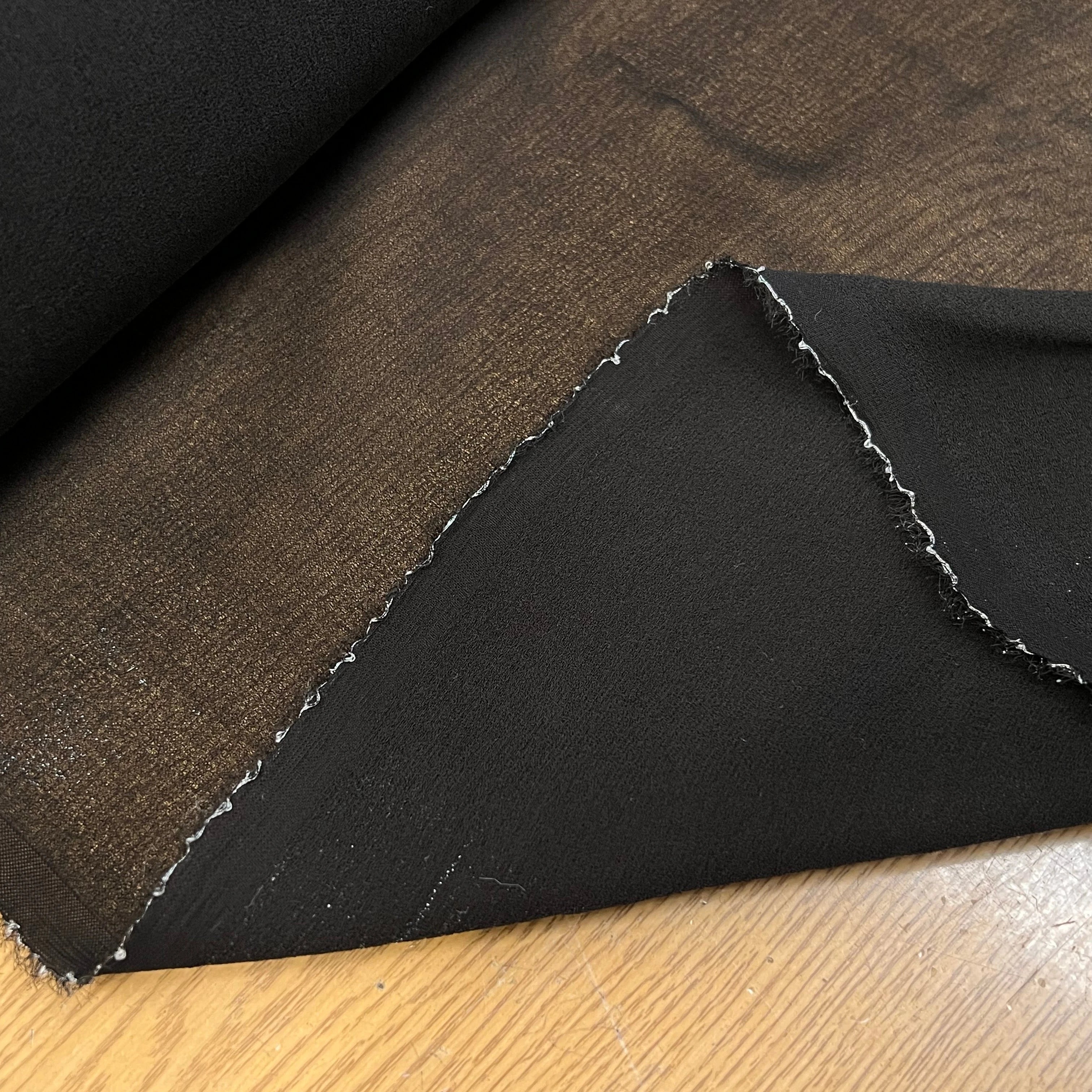 CREPE VISCOSE FLUIDE AVEC 20% SOIE NOIR - My Little Coupon