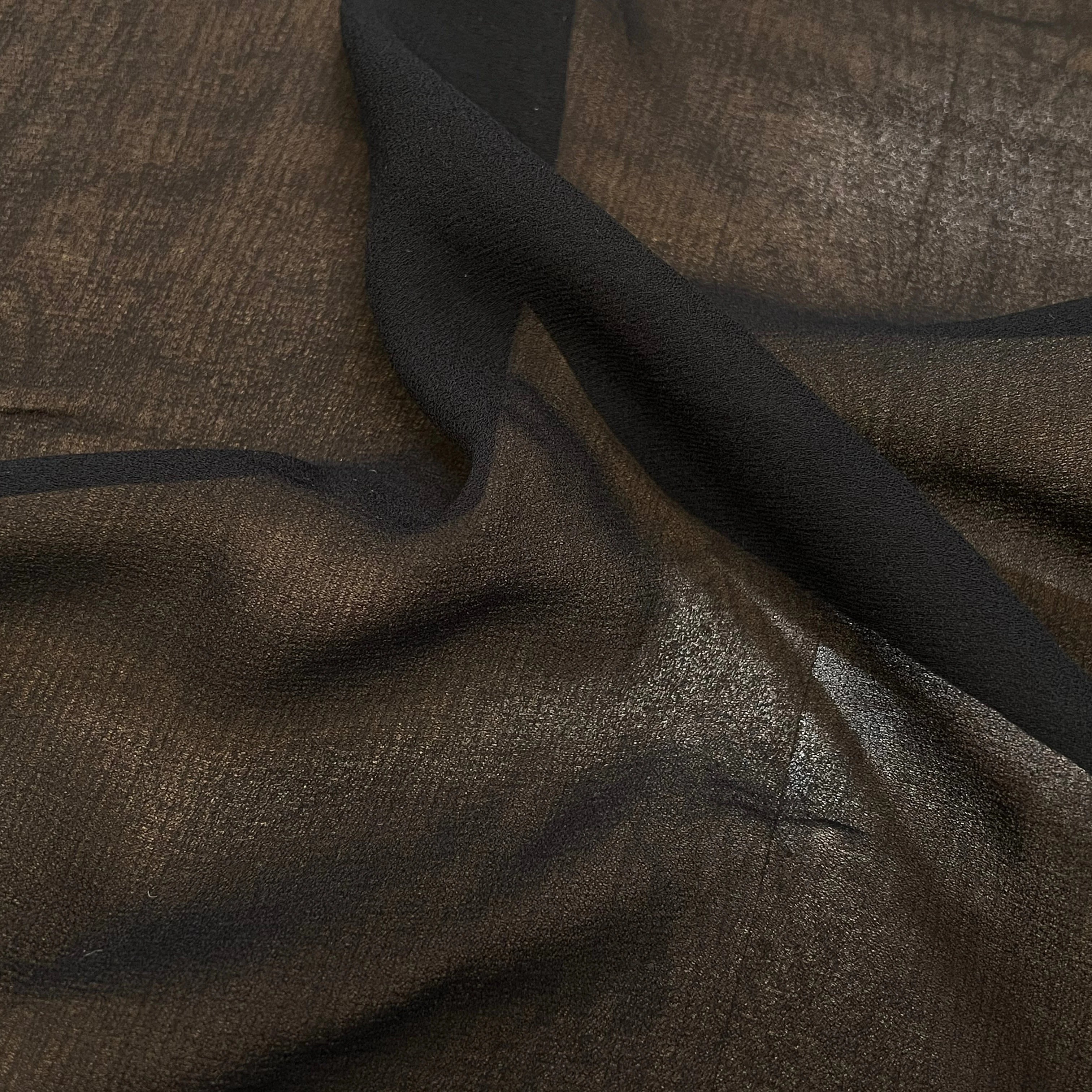 CREPE VISCOSE FLUIDE AVEC 20% SOIE NOIR - My Little Coupon