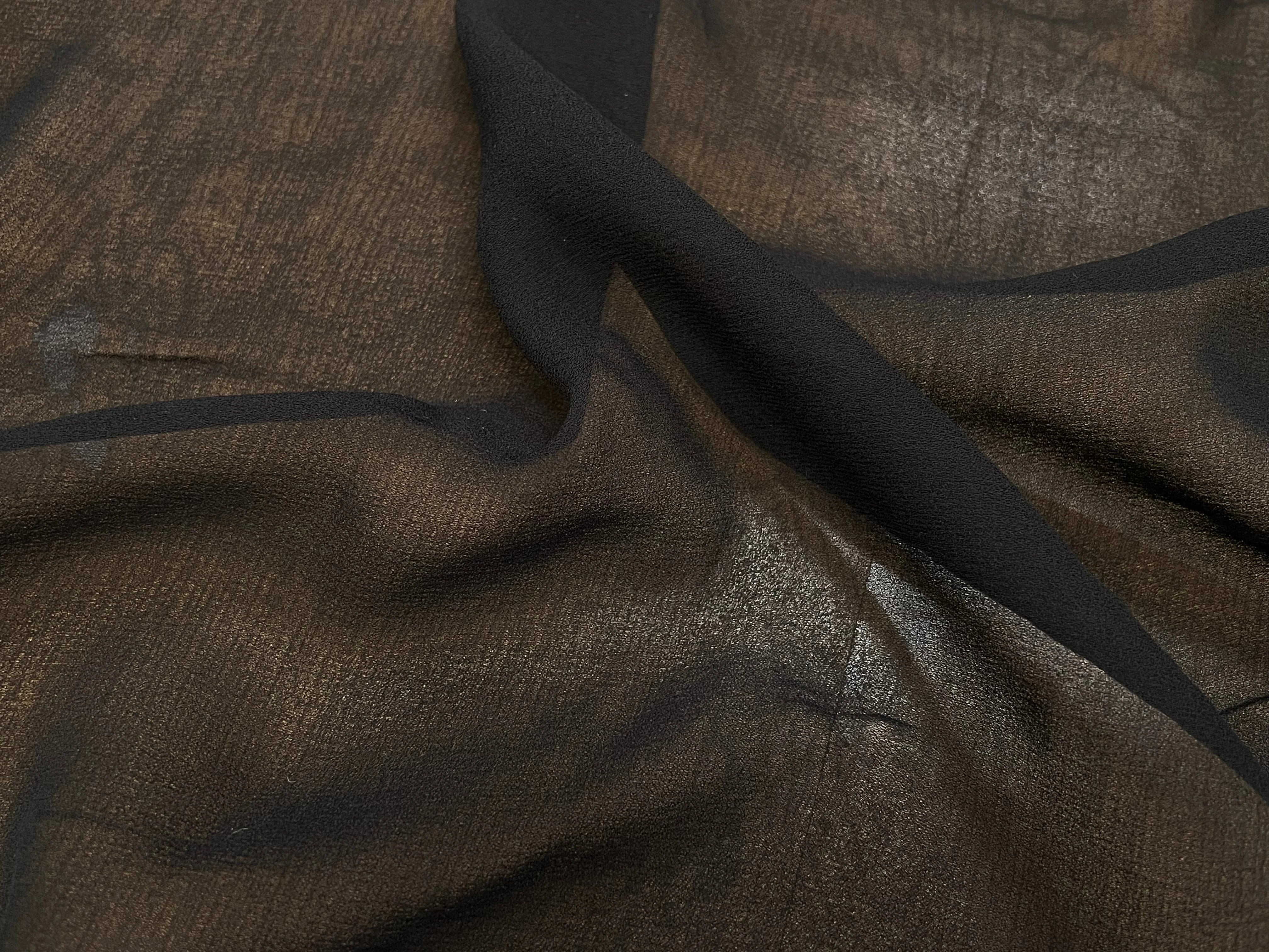 CREPE VISCOSE FLUIDE AVEC 20% SOIE NOIR - My Little Coupon