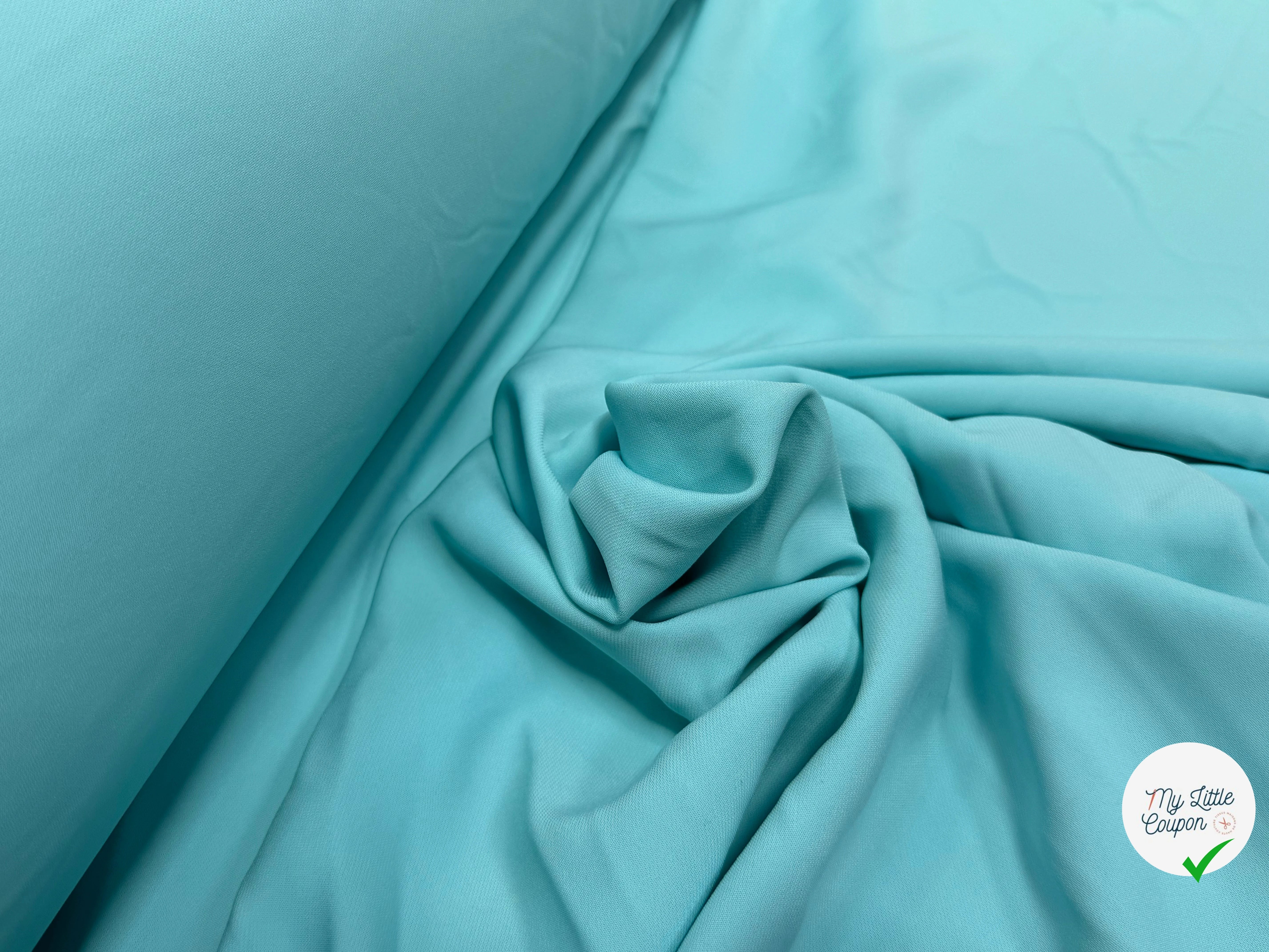CREPE VISCOSE FLUIDE STRETCH BEAU TOMBÉ VERT D'EAU - My Little Coupon
