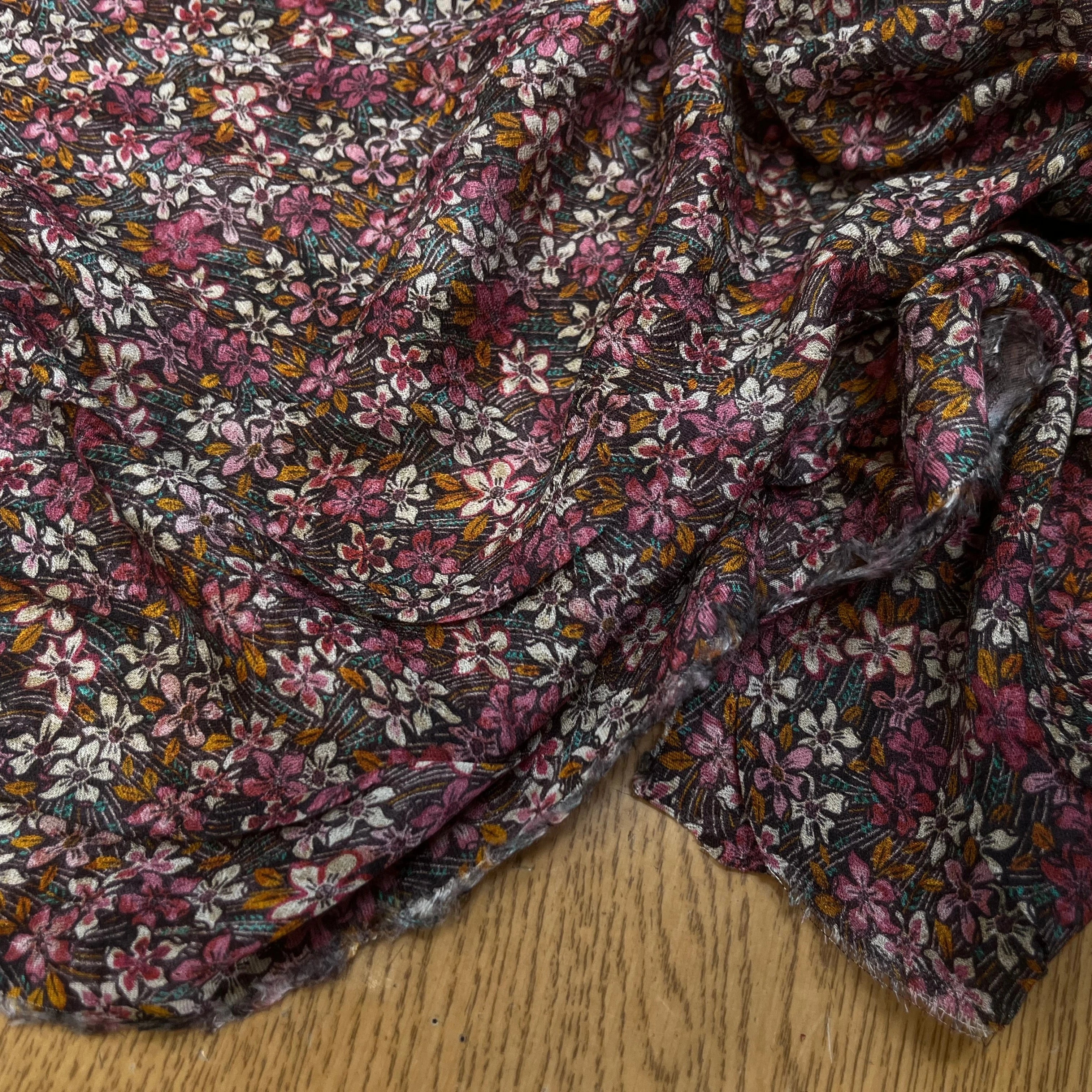 CREPE VISCOSE IMPRIMÉ FLEURS MULTICOLORES 144CM - My Little Coupon