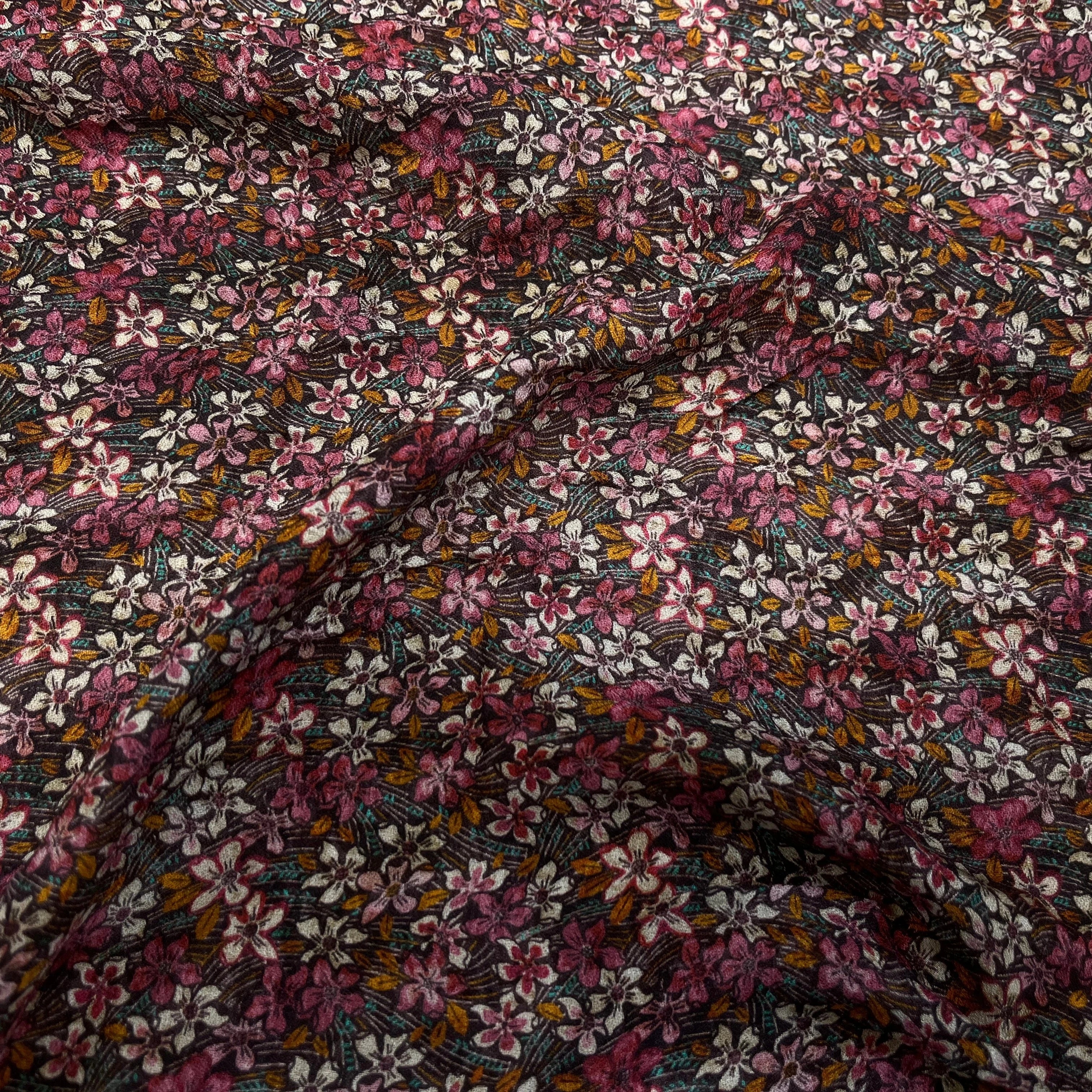 CREPE VISCOSE IMPRIMÉ FLEURS MULTICOLORES 144CM - My Little Coupon