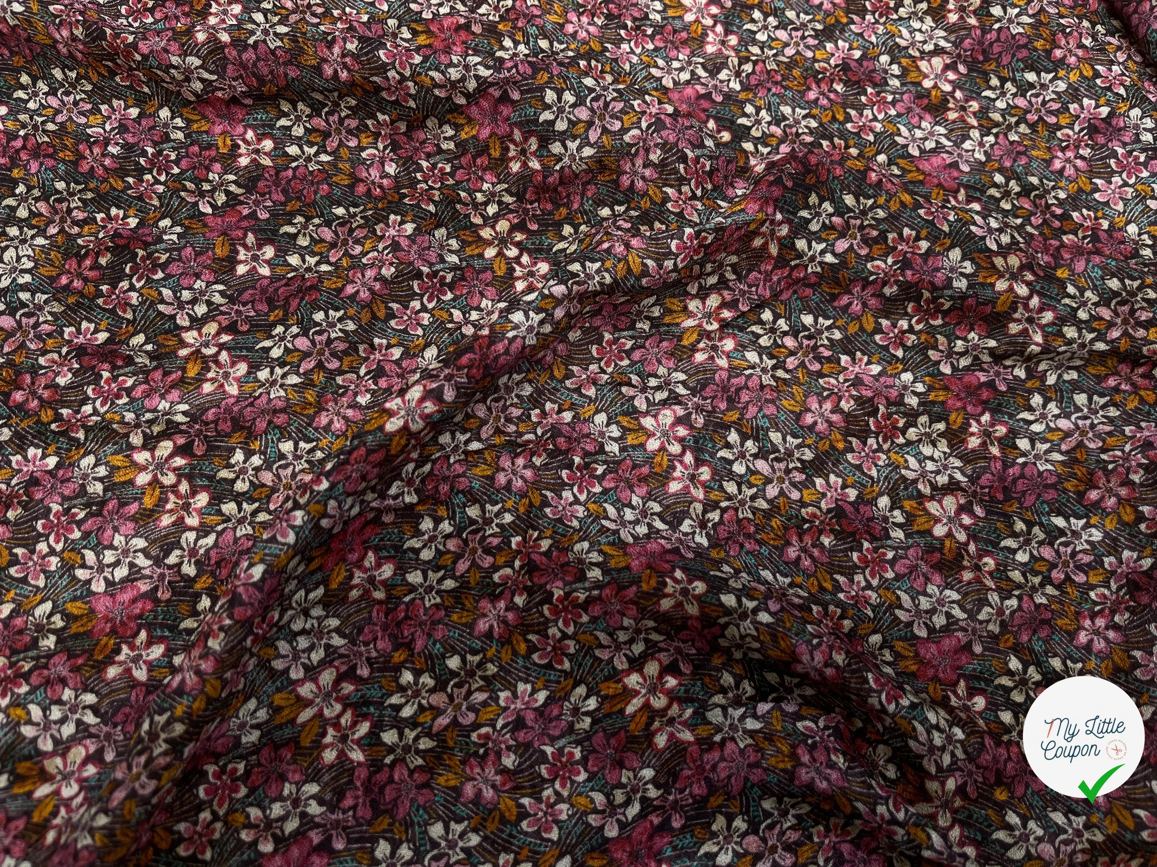 CREPE VISCOSE IMPRIMÉ FLEURS MULTICOLORES 144CM - My Little Coupon
