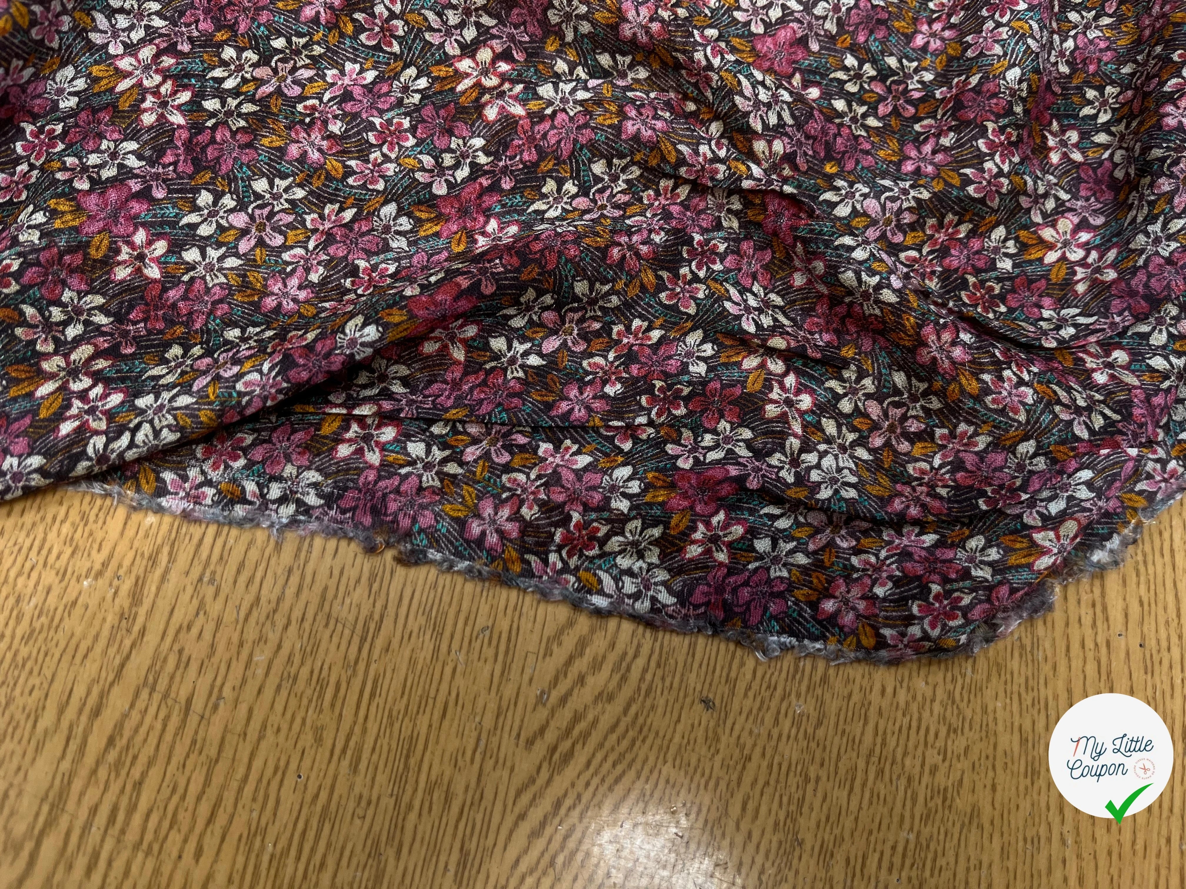 CREPE VISCOSE IMPRIMÉ FLEURS MULTICOLORES 144CM - My Little Coupon
