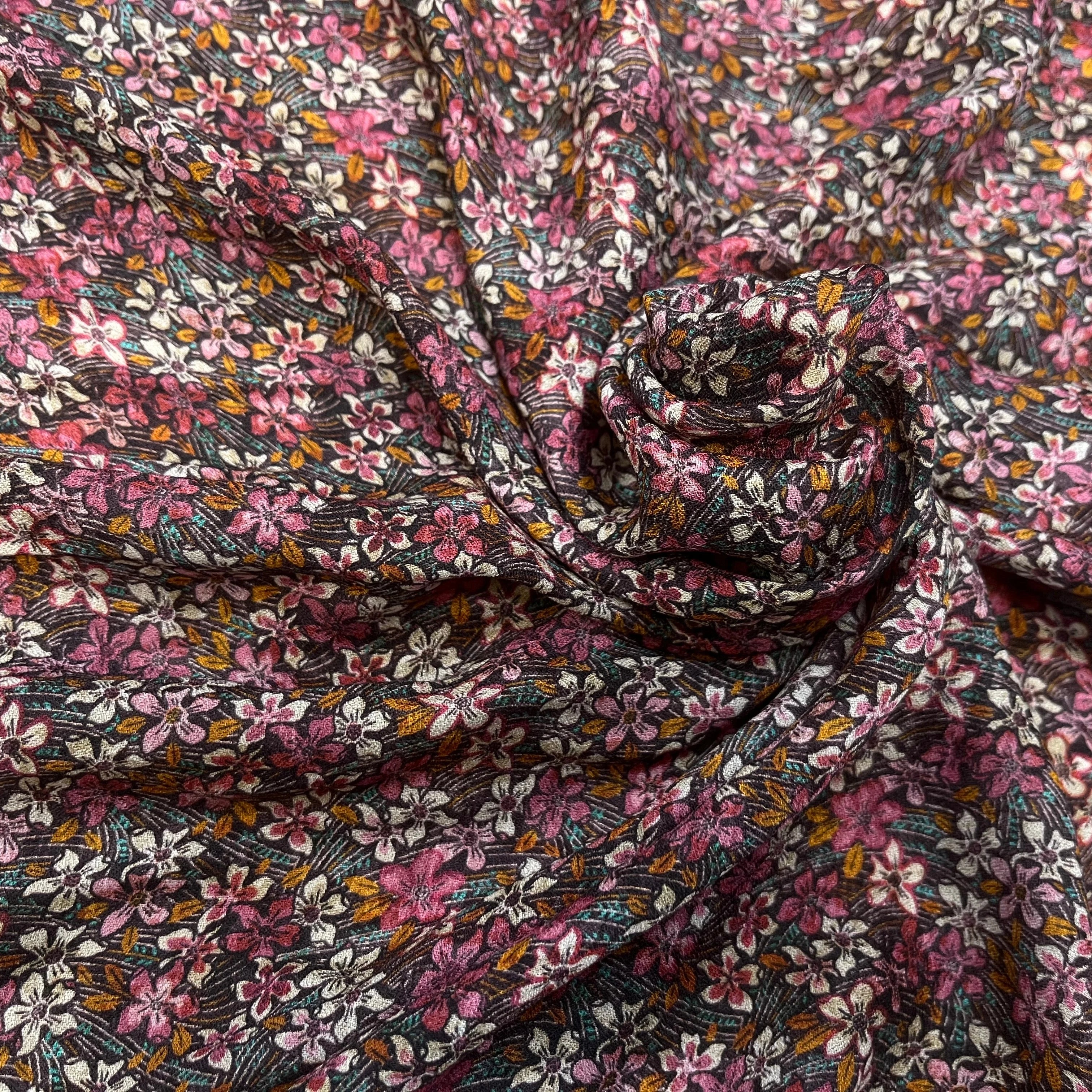 CREPE VISCOSE IMPRIMÉ FLEURS MULTICOLORES 144CM - My Little Coupon