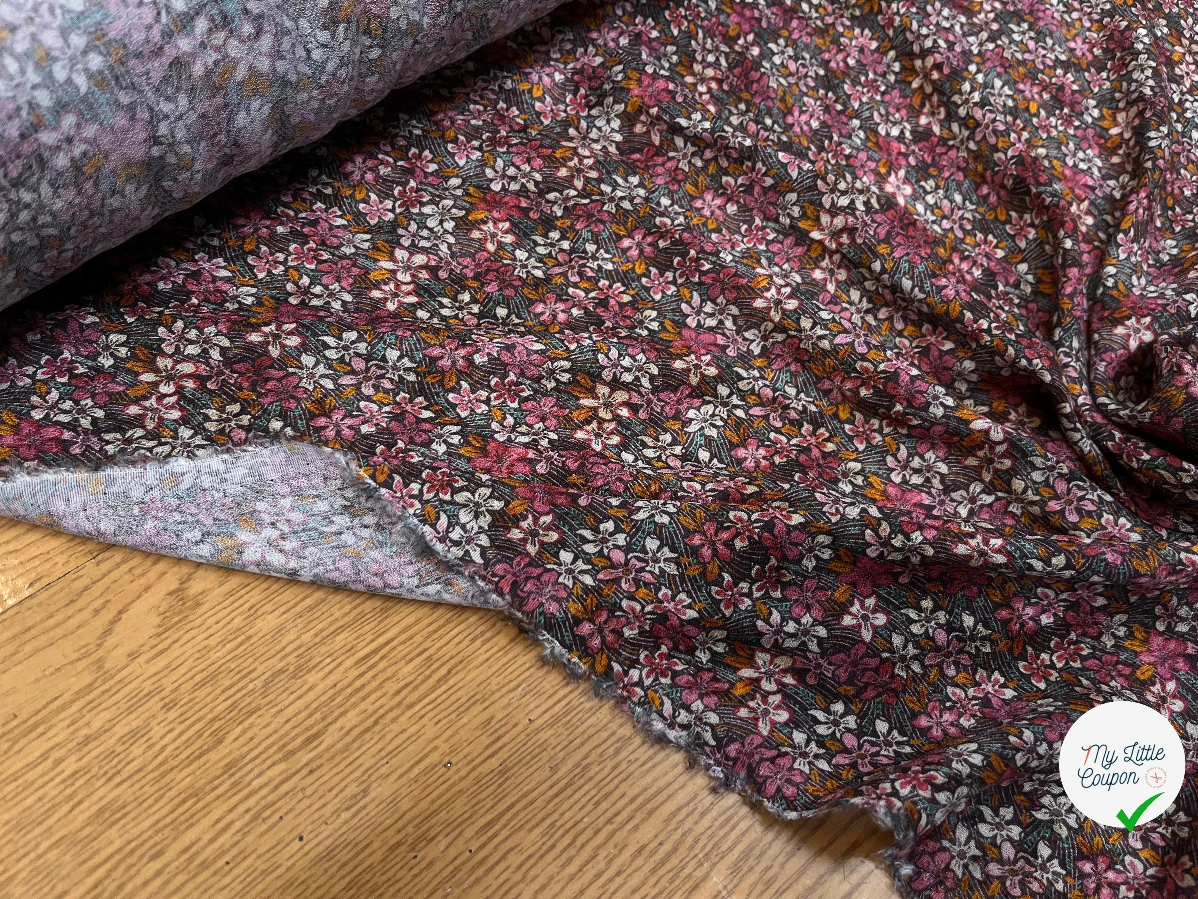 CREPE VISCOSE IMPRIMÉ FLEURS MULTICOLORES 144CM - My Little Coupon