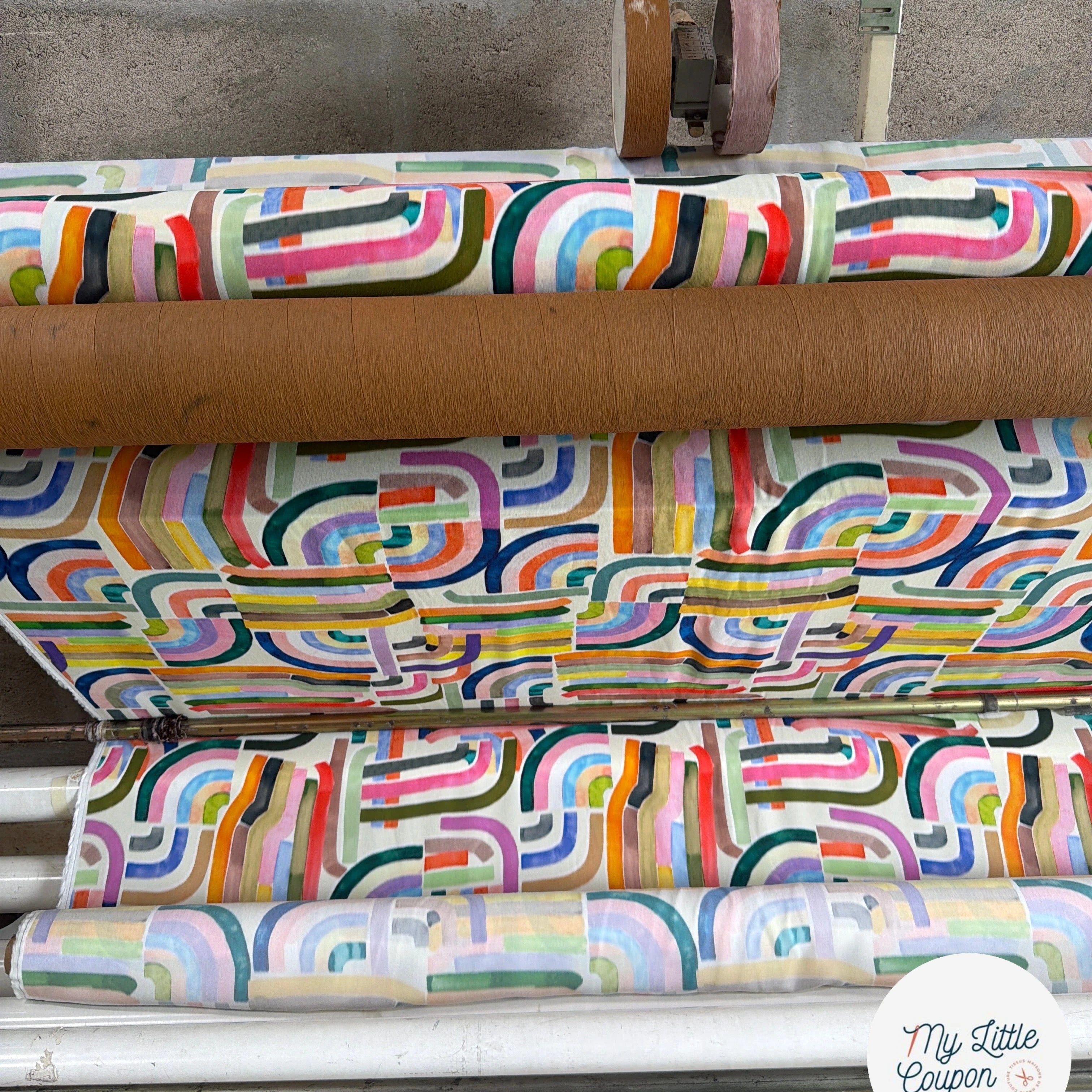 CRÊPE VISCOSE IMPRIMÉ GRAPHIQUE MULTICOLORE TENERE DELAUNAY MULTICOLORE - My Little Coupon