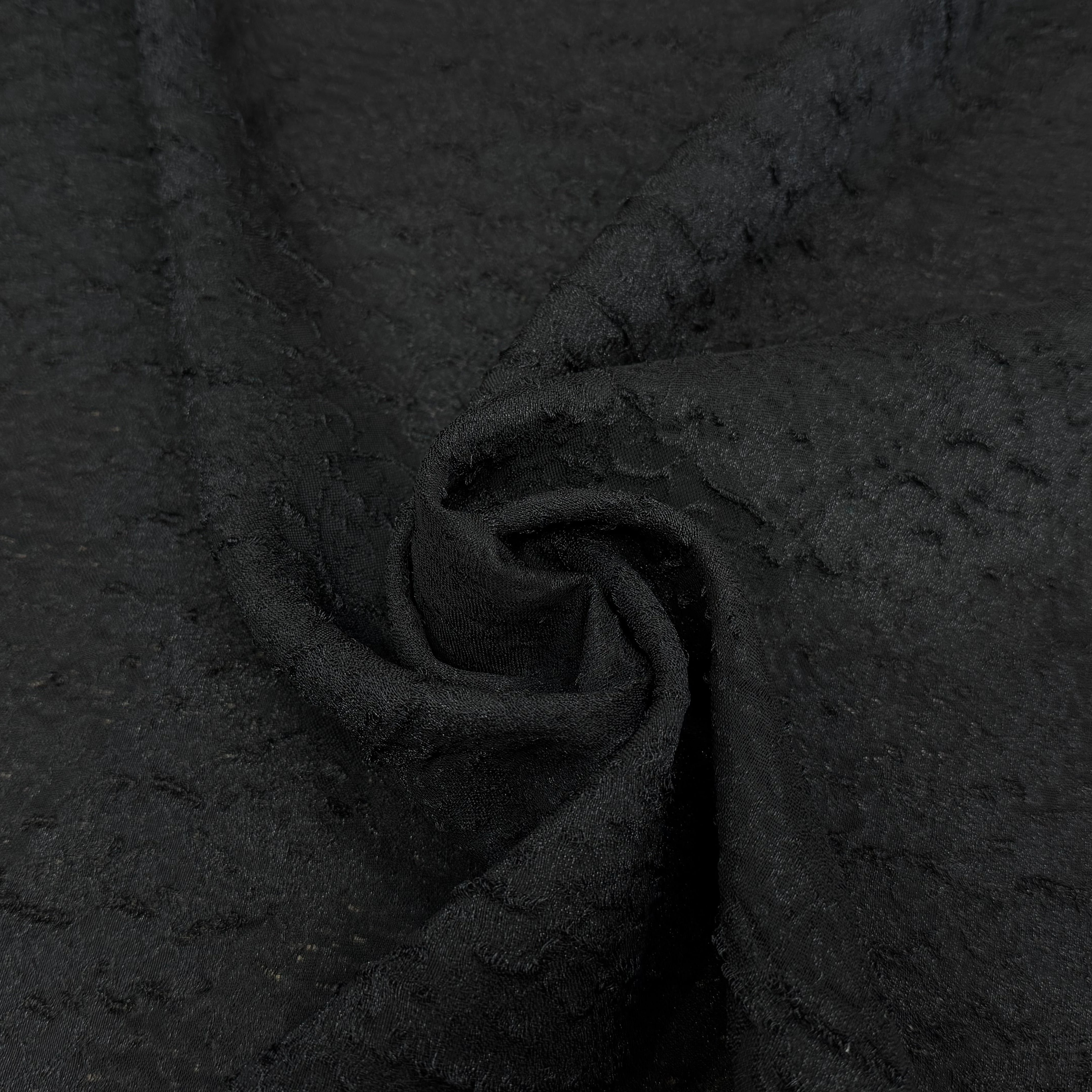CREPE VISCOSE JACQUARD NOIR 67% VI - My Little Coupon