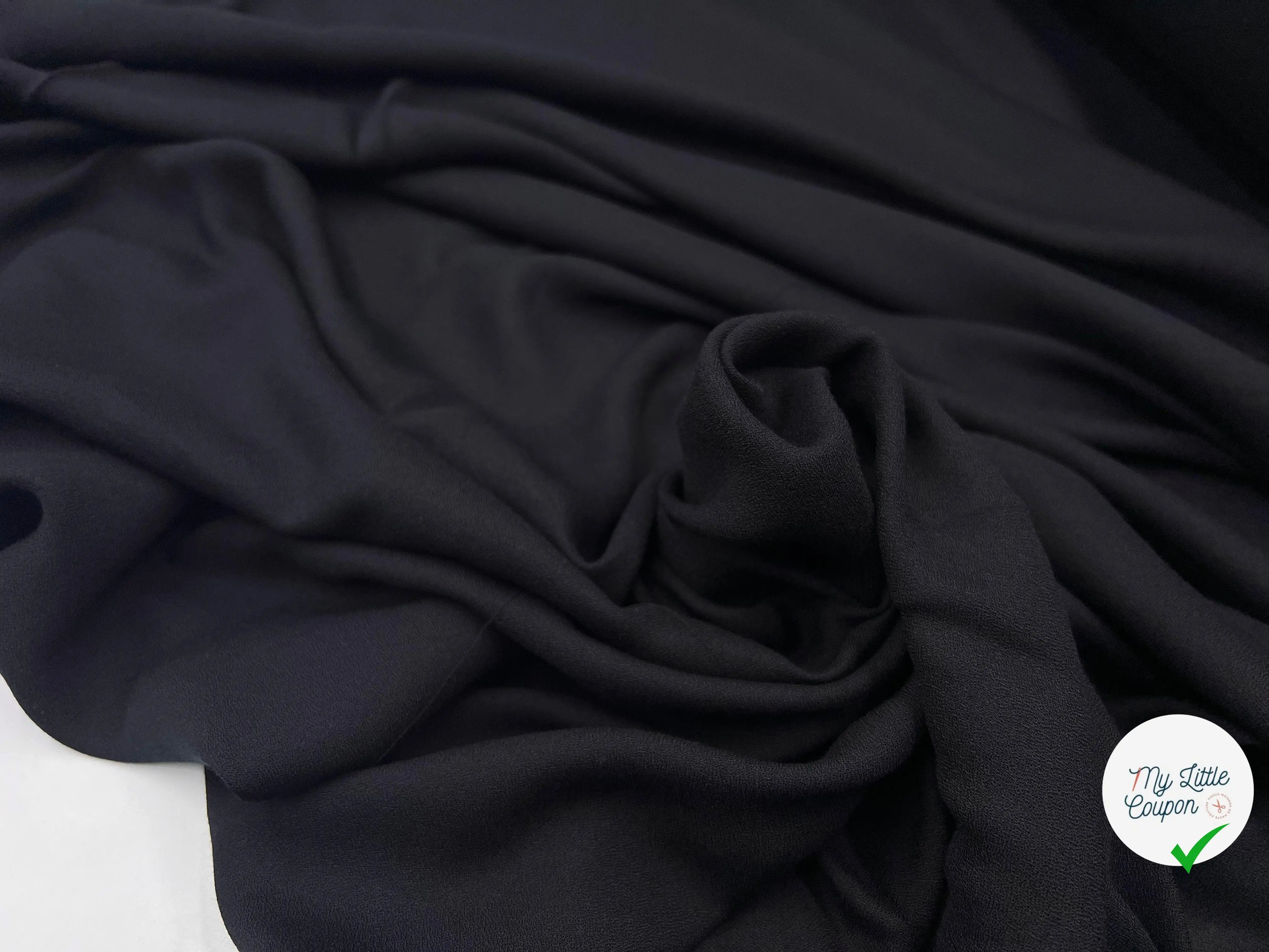 CRÊPE VISCOSE LÉGER NOIR - My Little Coupon - tissu - coudre