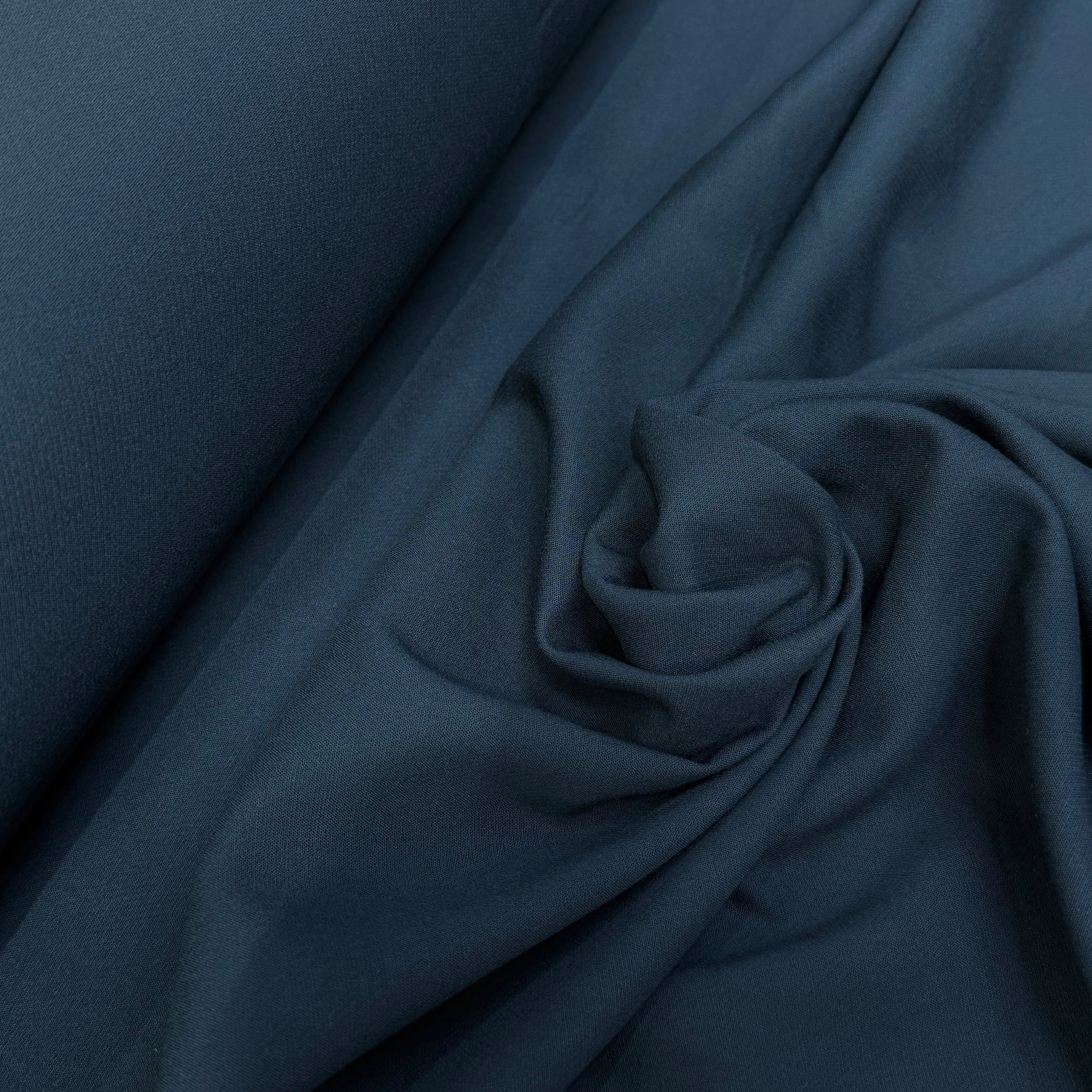 CREPE VISCOSE LOURD JAPAN BLEU PÉTROLE FONCÉ - My Little Coupon