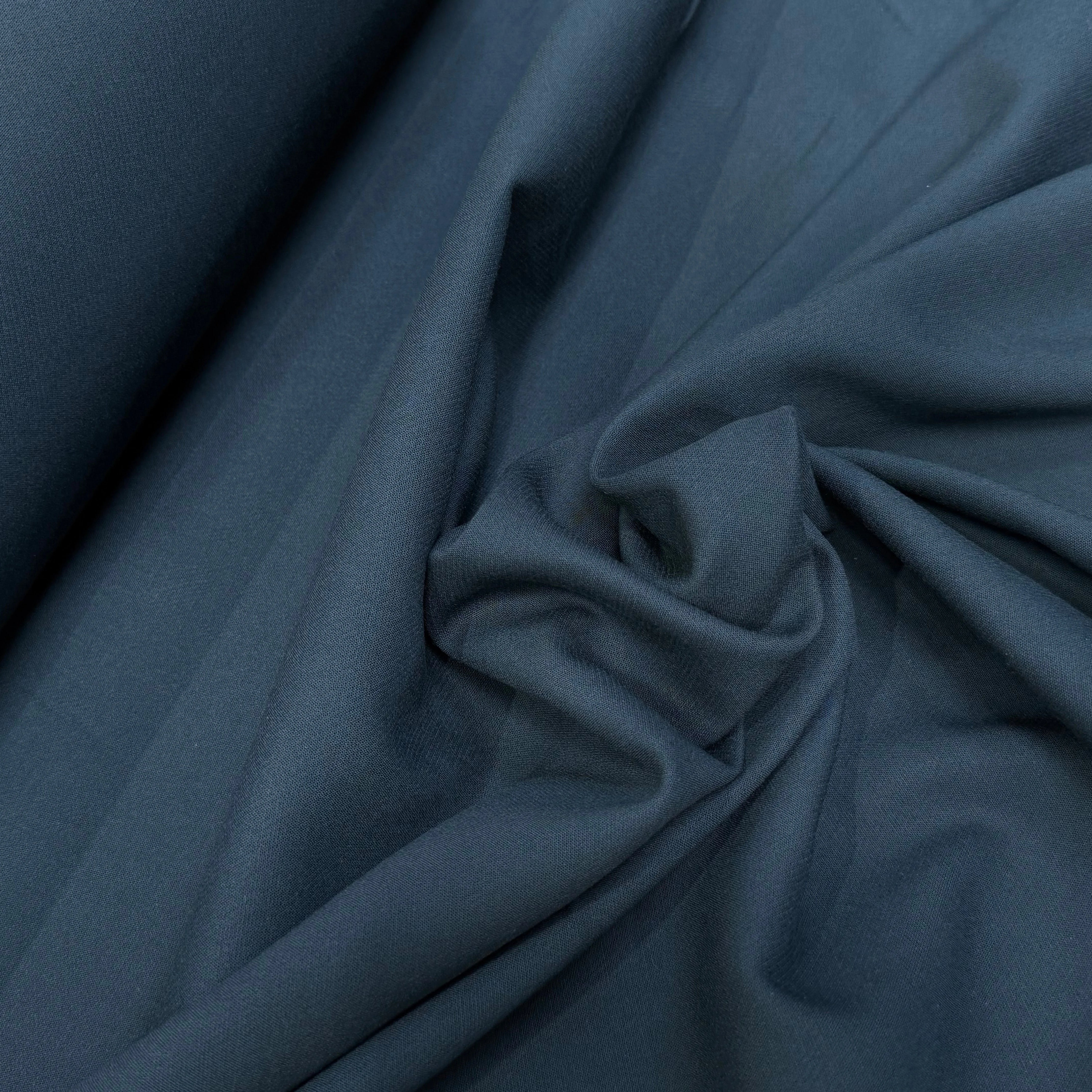 CREPE VISCOSE LOURD JAPAN BLEU PÉTROLE FONCÉ - My Little Coupon