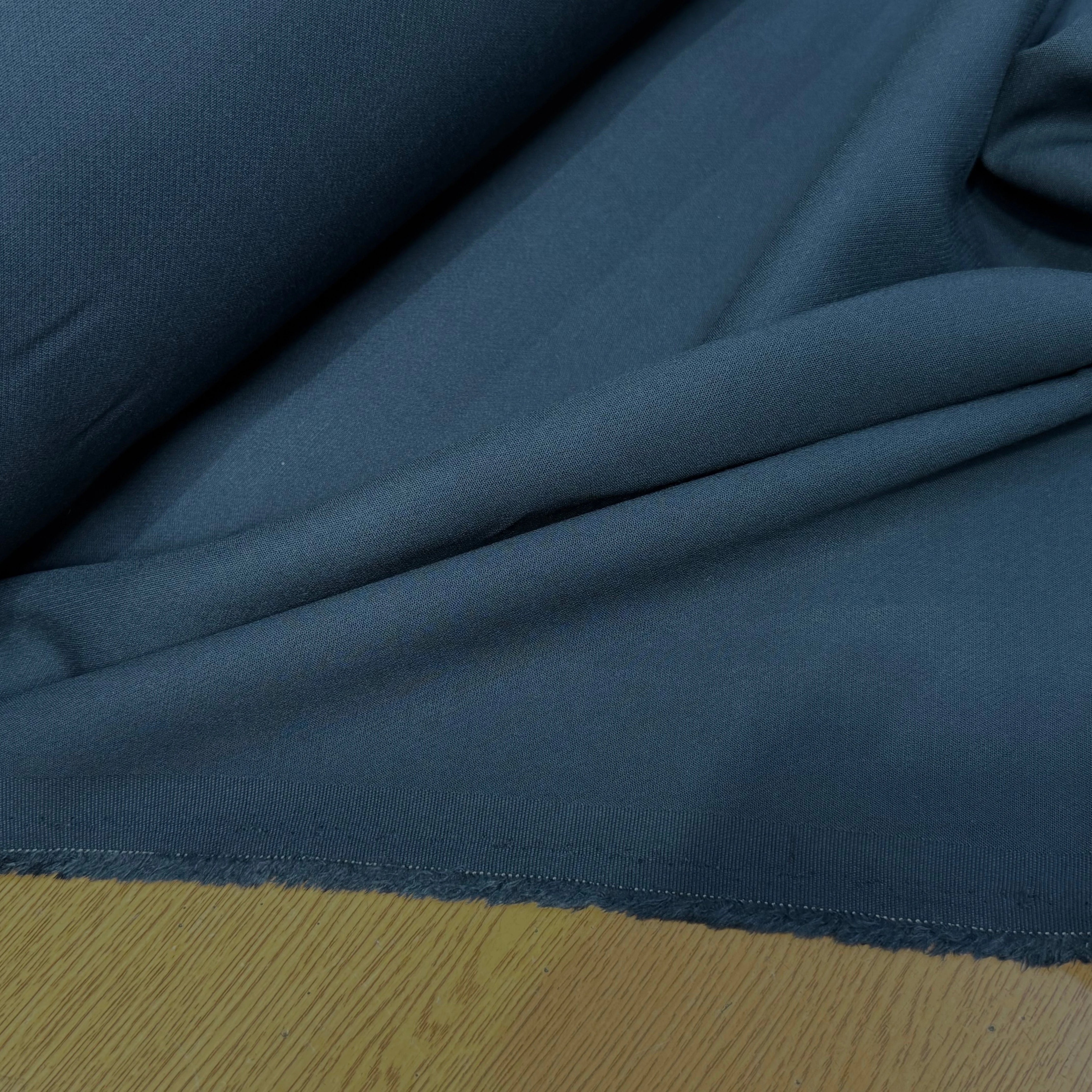 CREPE VISCOSE LOURD JAPAN BLEU PÉTROLE FONCÉ - My Little Coupon