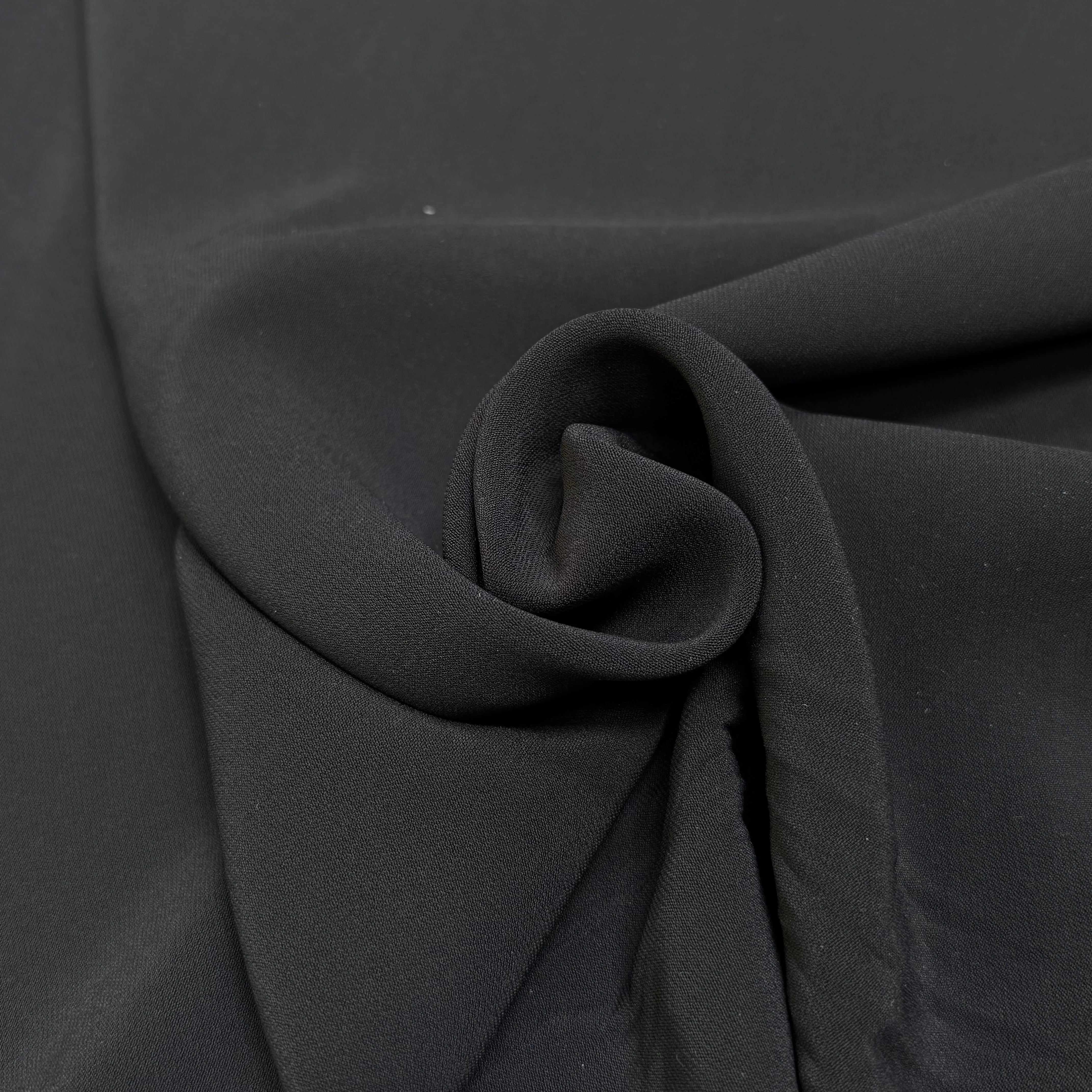 CREPE VISCOSE LOURD TRÈS BEAU TOMBÉ NOIR TRÈS LÉGÈREMENT SATINÉ - My Little Coupon
