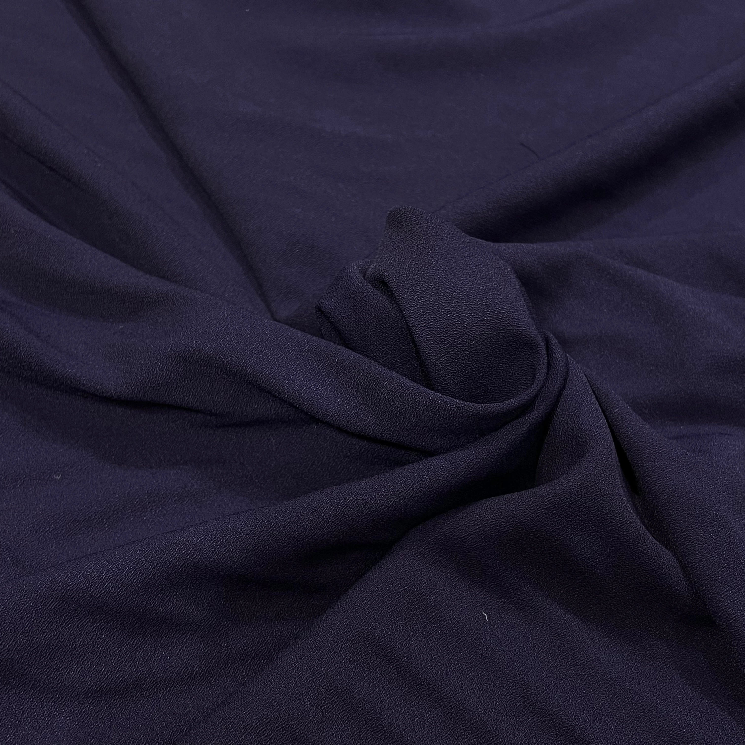 CRÊPE VISCOSE LOURDE STRETCH BLEU MARRINE 130CM - My Little Coupon