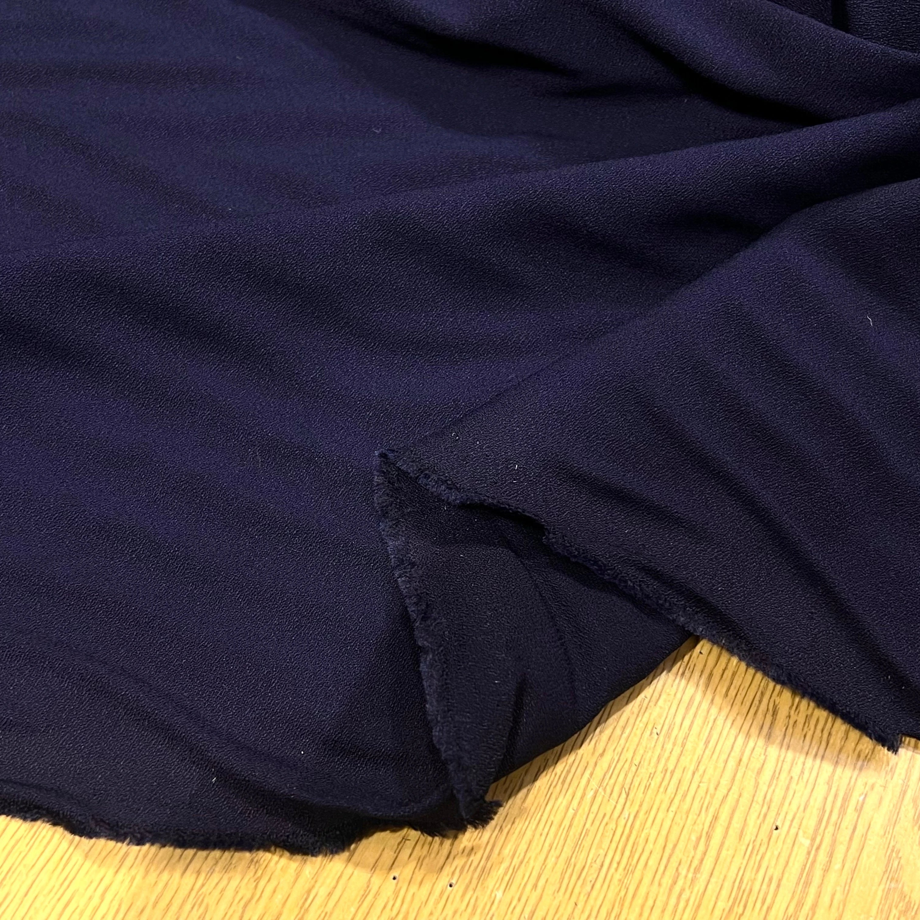 CRÊPE VISCOSE LOURDE STRETCH BLEU MARRINE 130CM - My Little Coupon