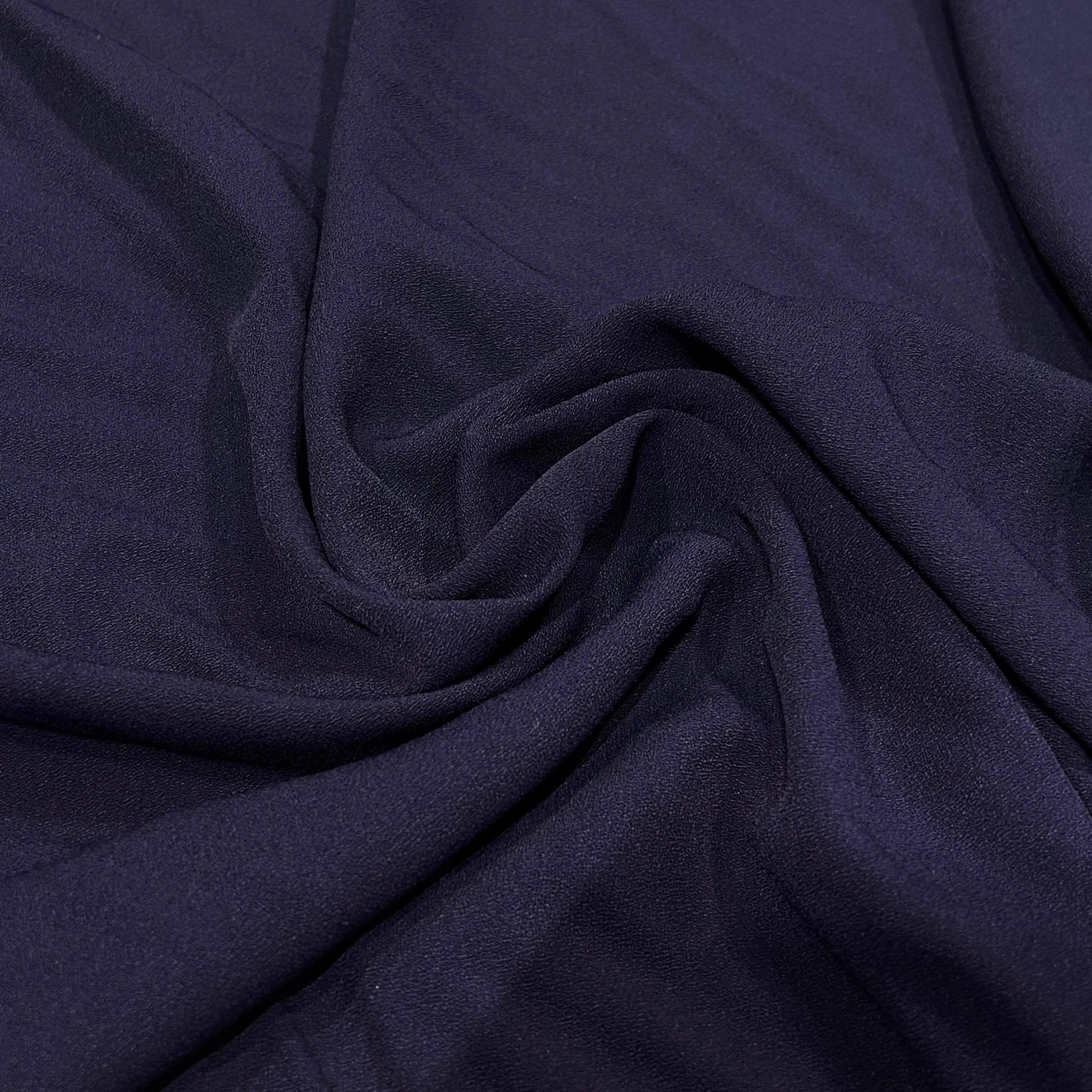 CRÊPE VISCOSE LOURDE STRETCH BLEU MARRINE 130CM - My Little Coupon