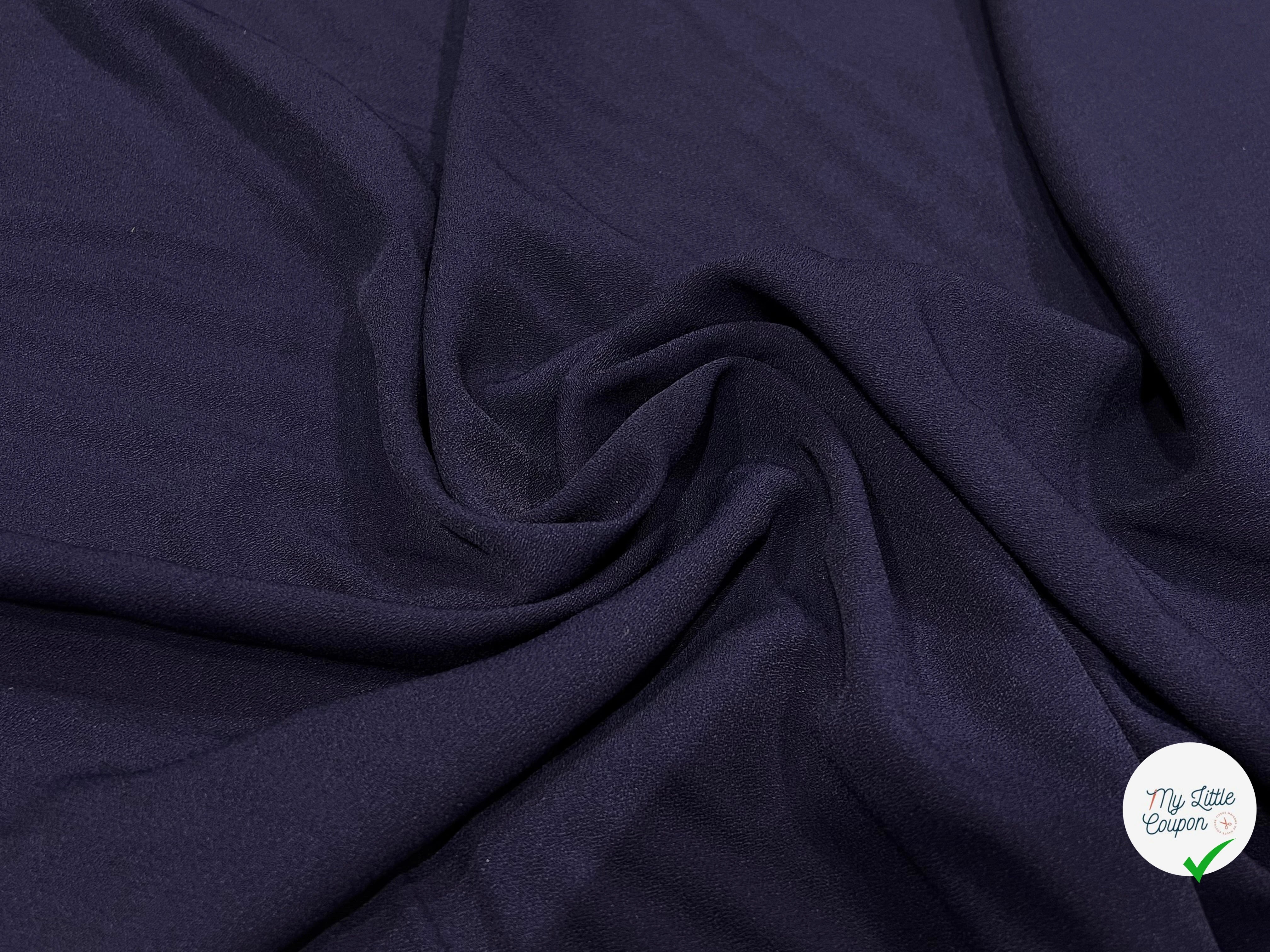 CRÊPE VISCOSE LOURDE STRETCH BLEU MARRINE 130CM - My Little Coupon