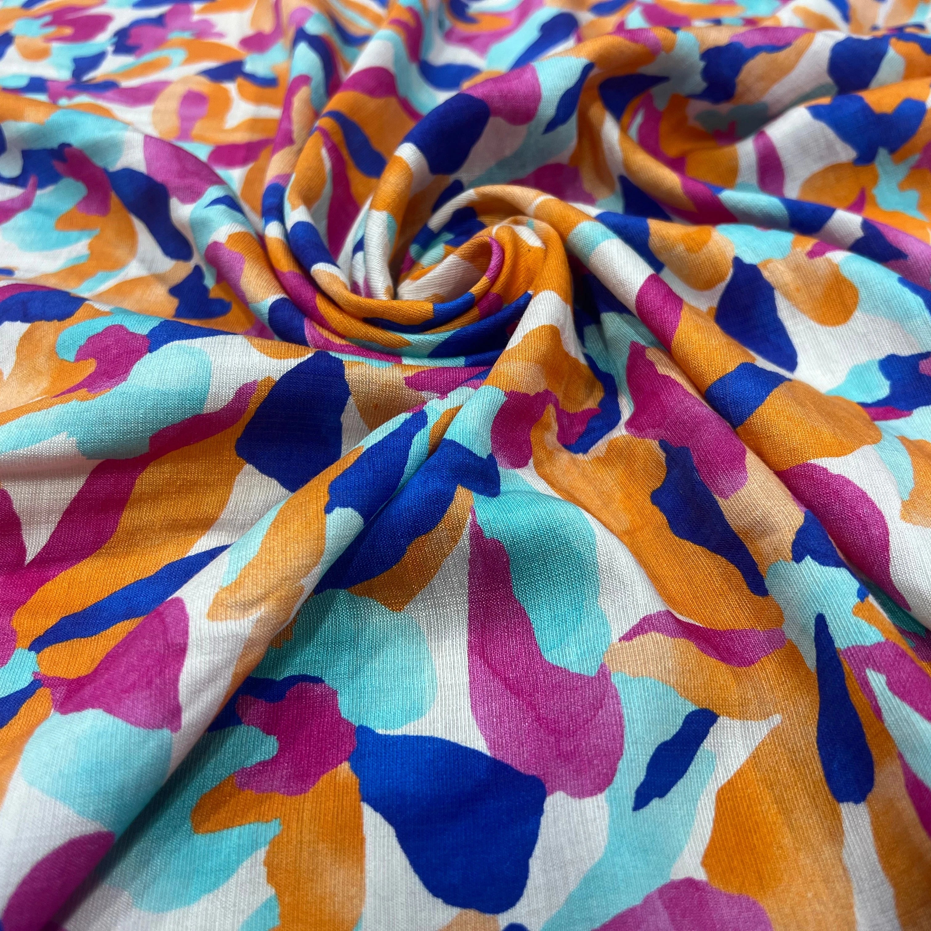 CREPE VISCOSE MELANGÉE ORANGE ROSE - My Little Coupon