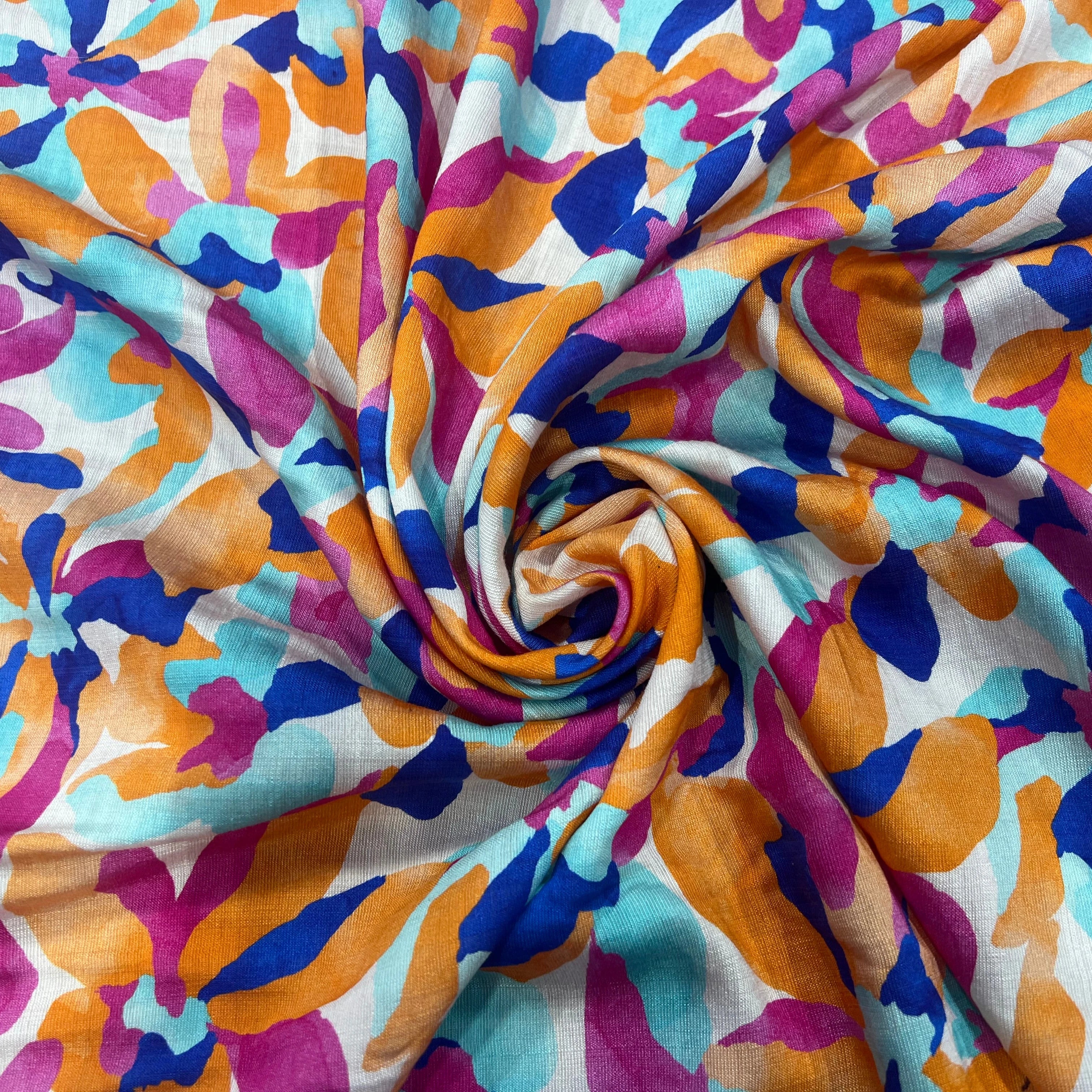 CREPE VISCOSE MELANGÉE ORANGE ROSE - My Little Coupon