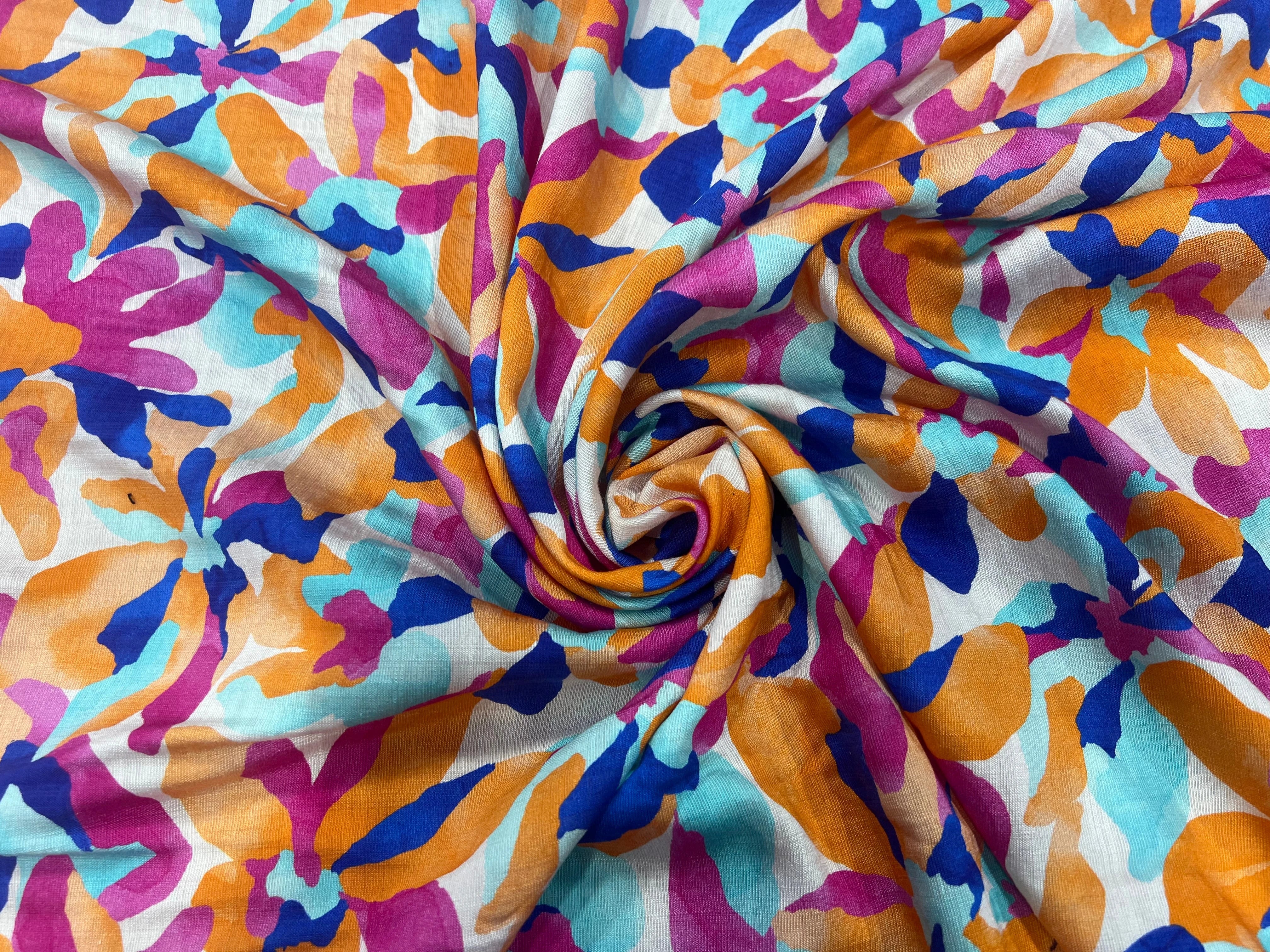 CREPE VISCOSE MELANGÉE ORANGE ROSE - My Little Coupon