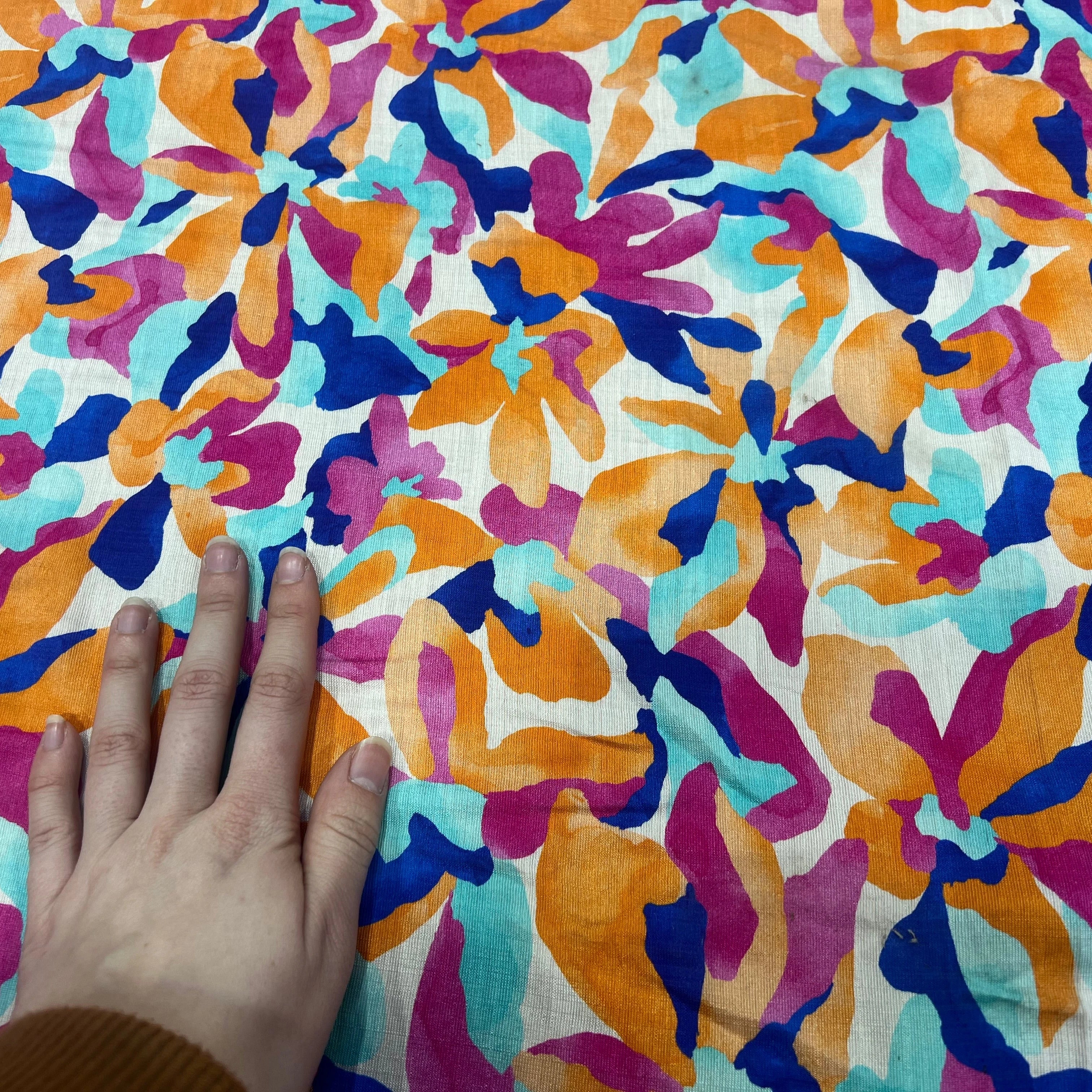 CREPE VISCOSE MELANGÉE ORANGE ROSE - My Little Coupon