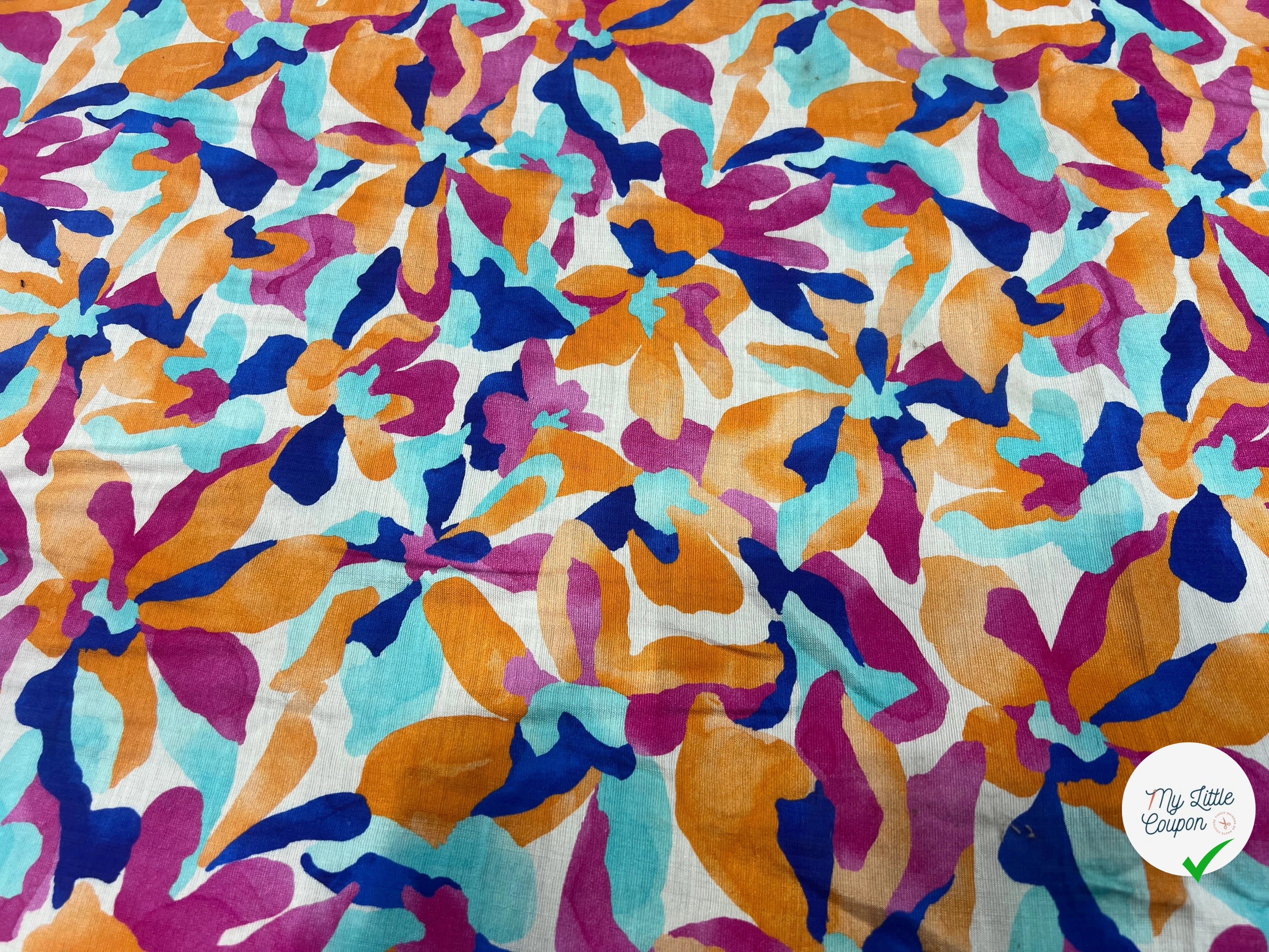 CREPE VISCOSE MELANGÉE ORANGE ROSE - My Little Coupon