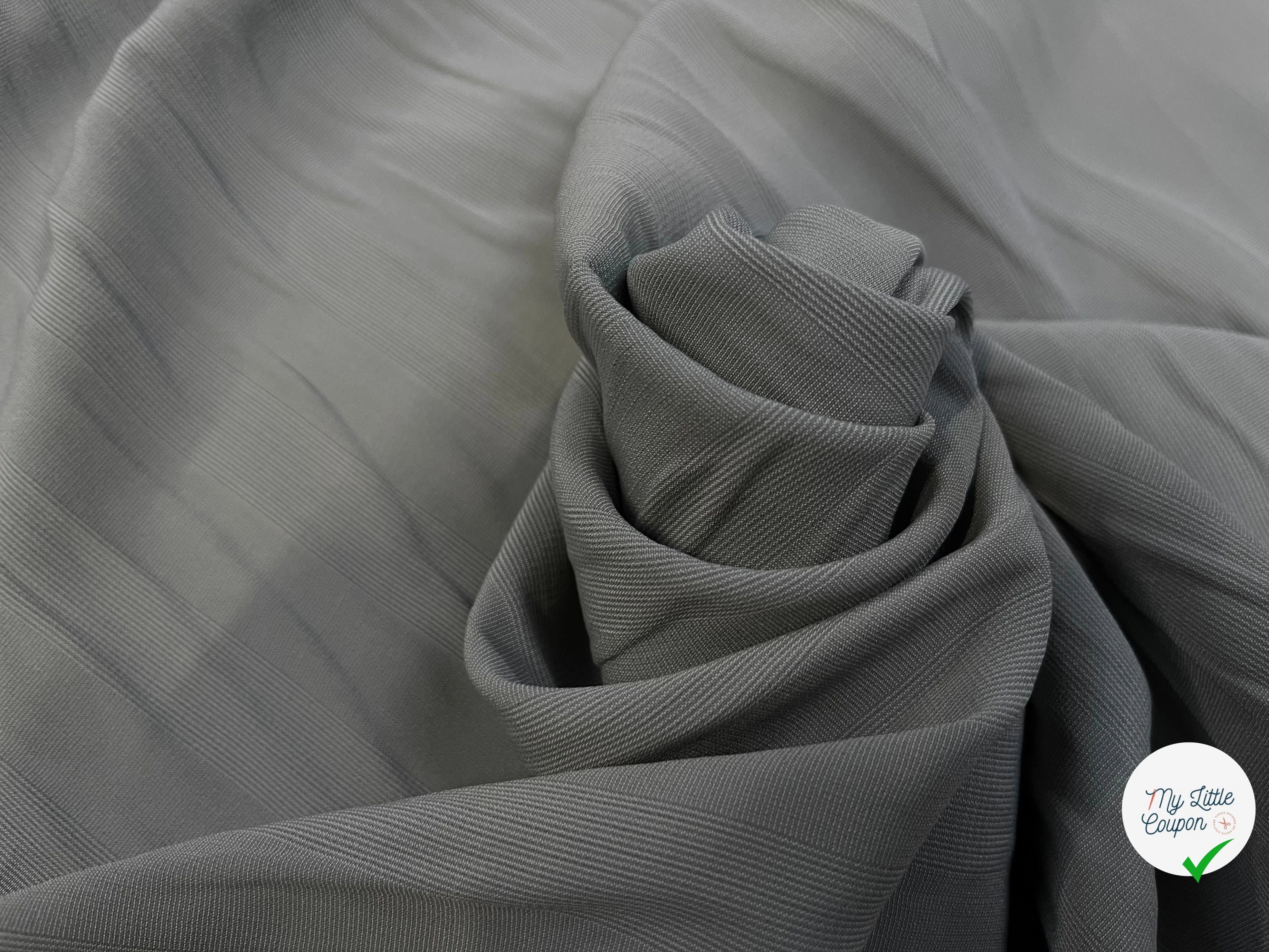 CREPE VISCOSE RAYÉ GRIS - My Little Coupon