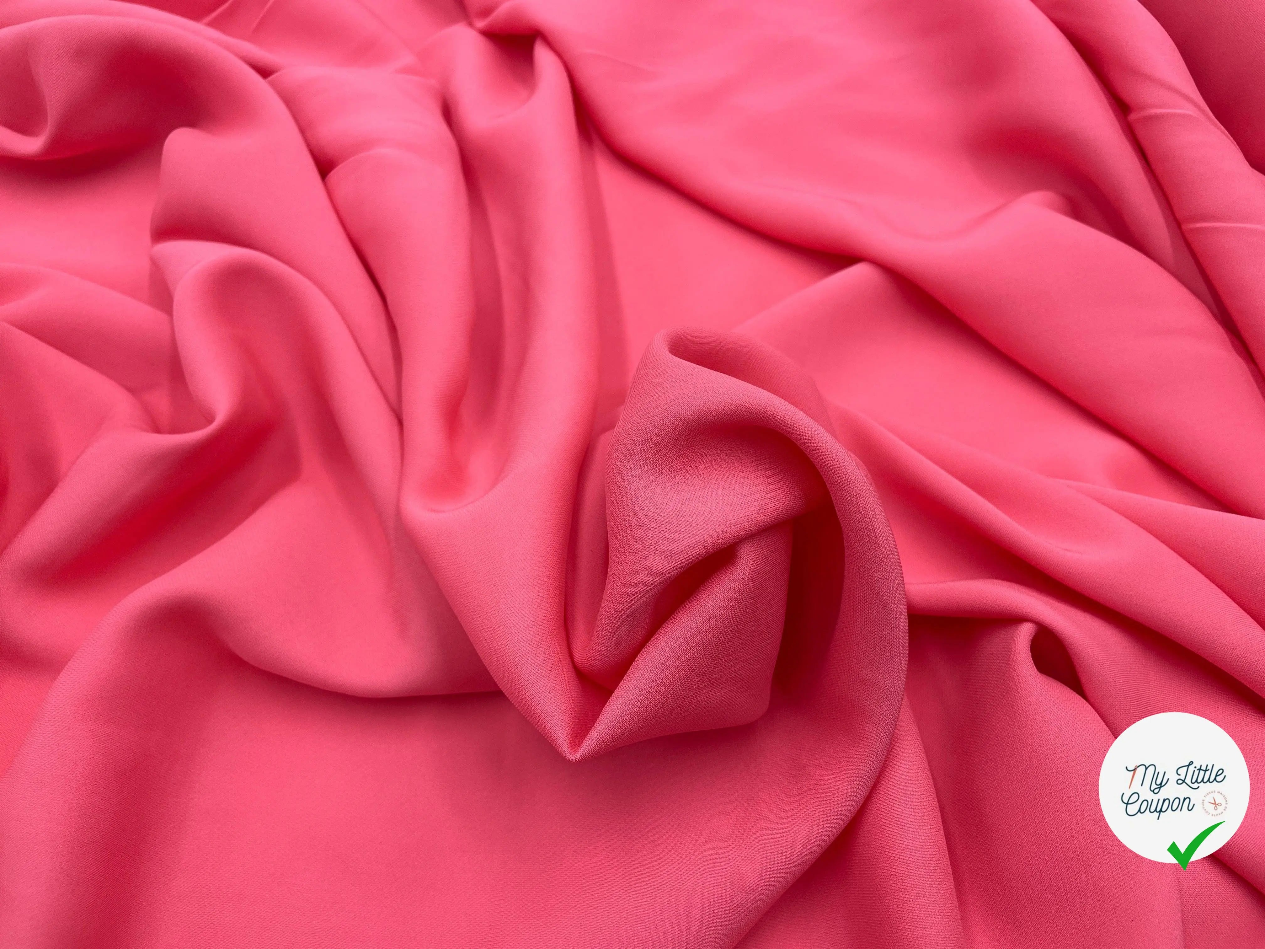 CRÊPE VISCOSE ROSE BONBON STRETCH - My Little Coupon - tissu - coudre