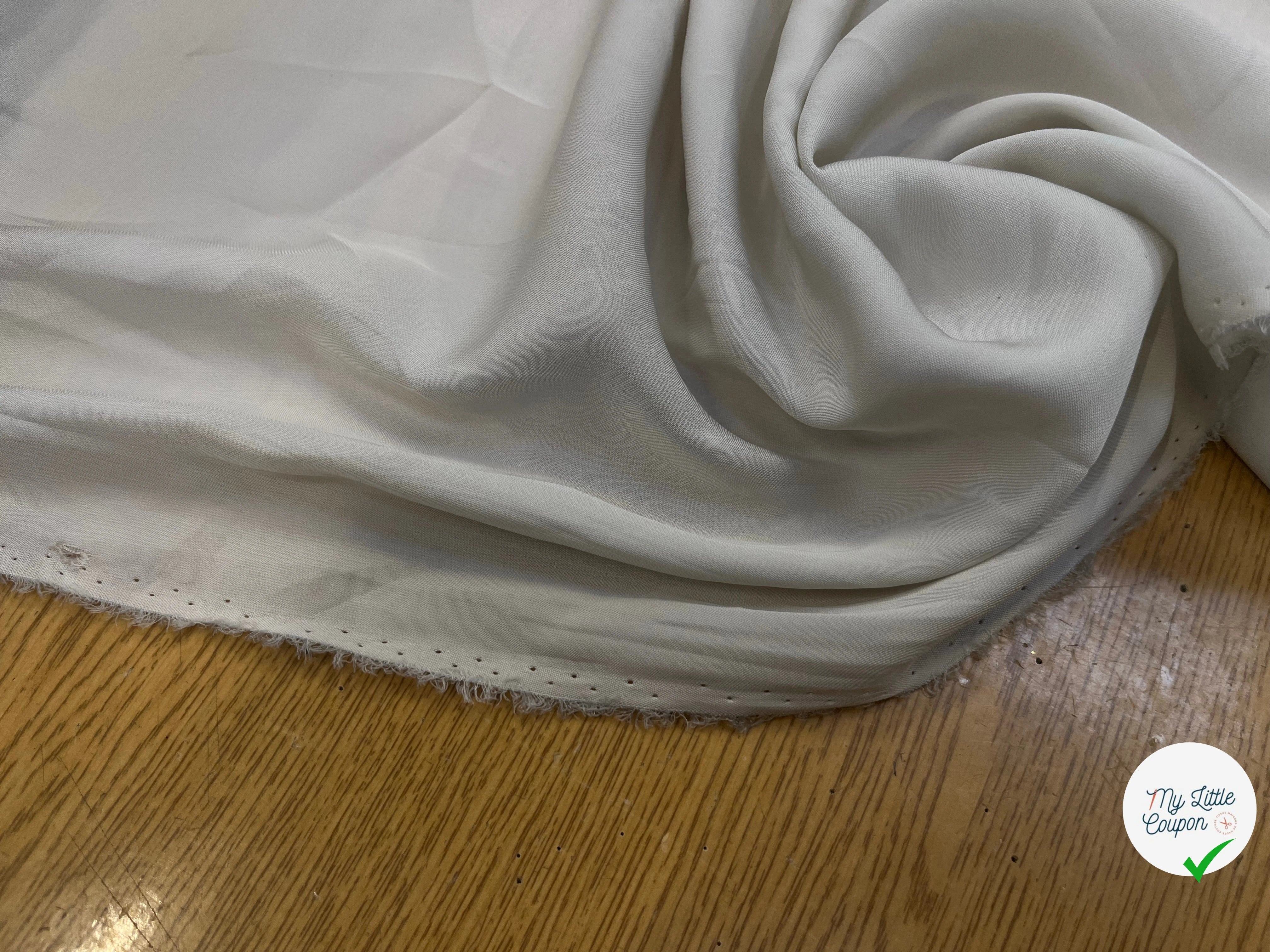 CREPE VISCOSE SOIE FLUIDE DIRTY WHITE - My Little Coupon