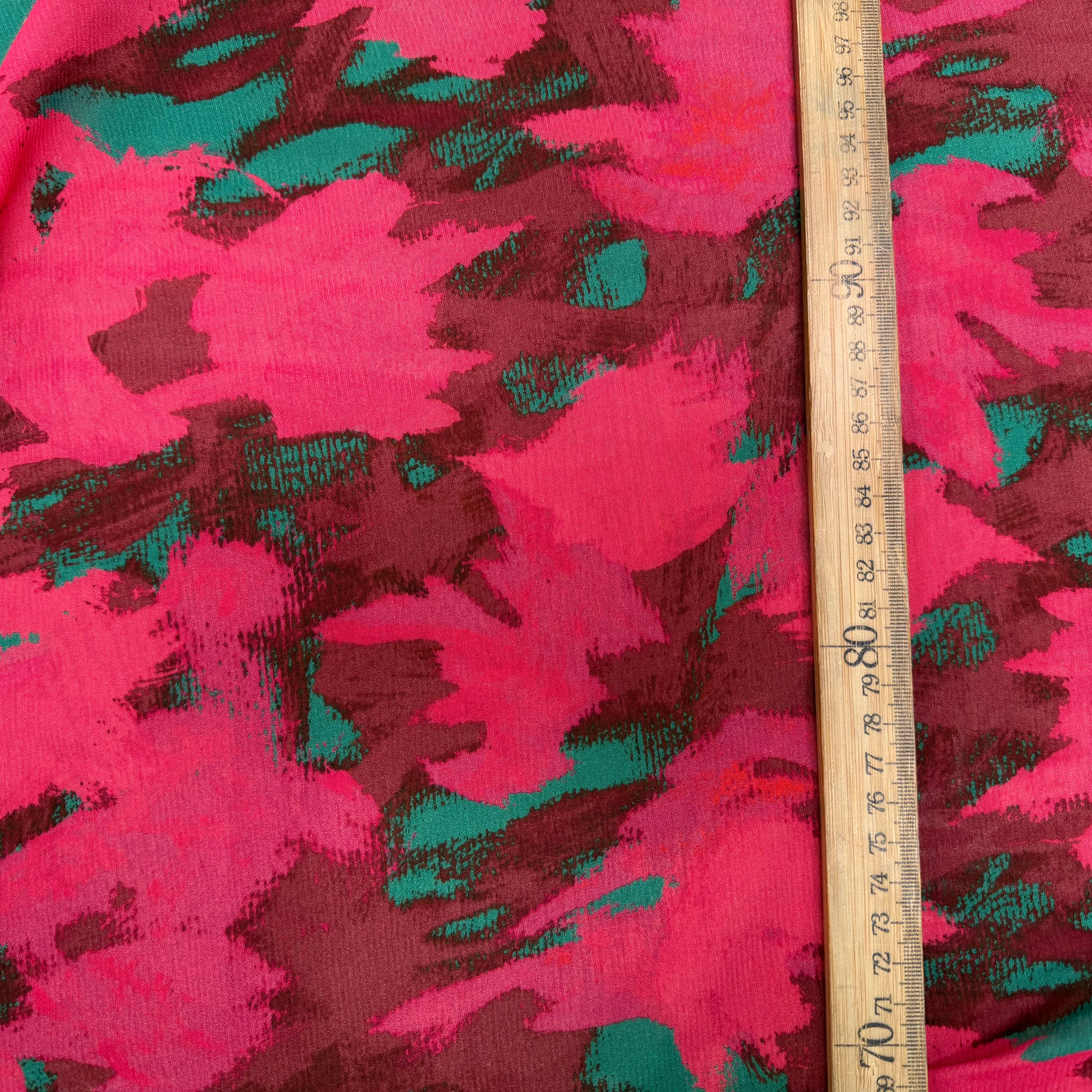 CREPE VISCOSE SOIE ROSE VERT SILK ERABLES - My Little Coupon