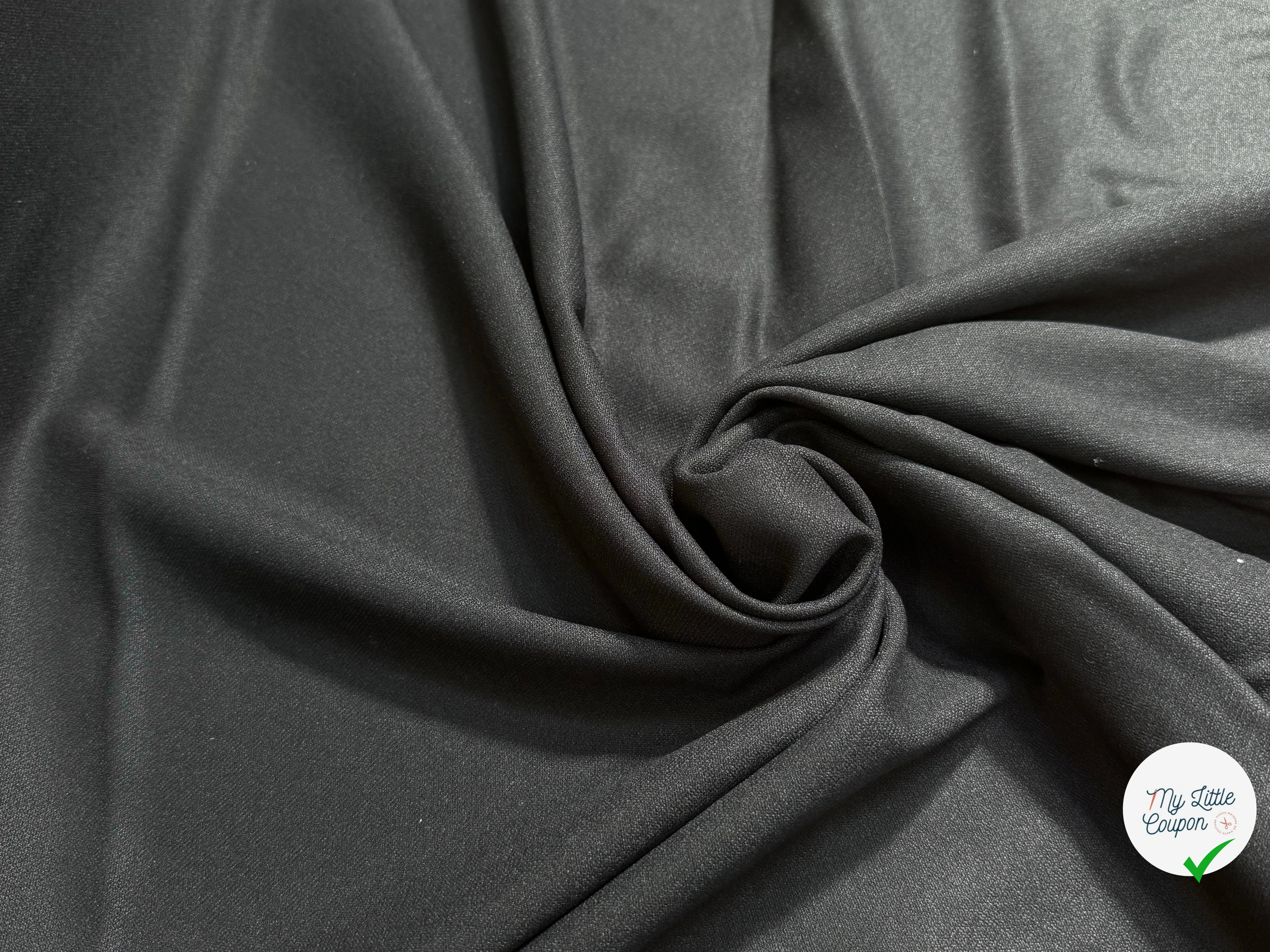 CREPE VISCOSE ULTRA STRETCH NOIR SATINÉ SUBLIME TOMBÉ - My Little Coupon