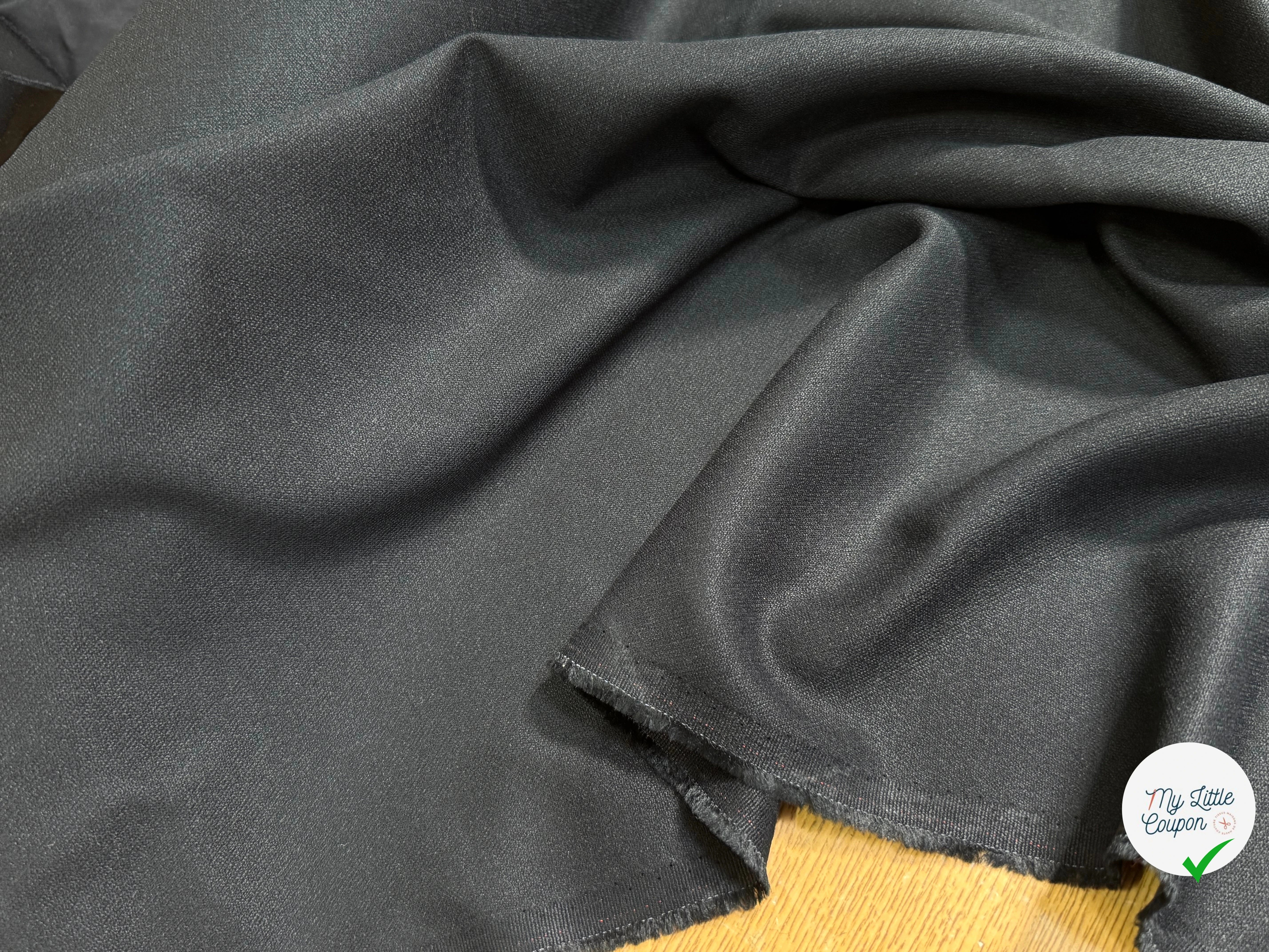 CREPE VISCOSE ULTRA STRETCH NOIR SATINÉ SUBLIME TOMBÉ - My Little Coupon
