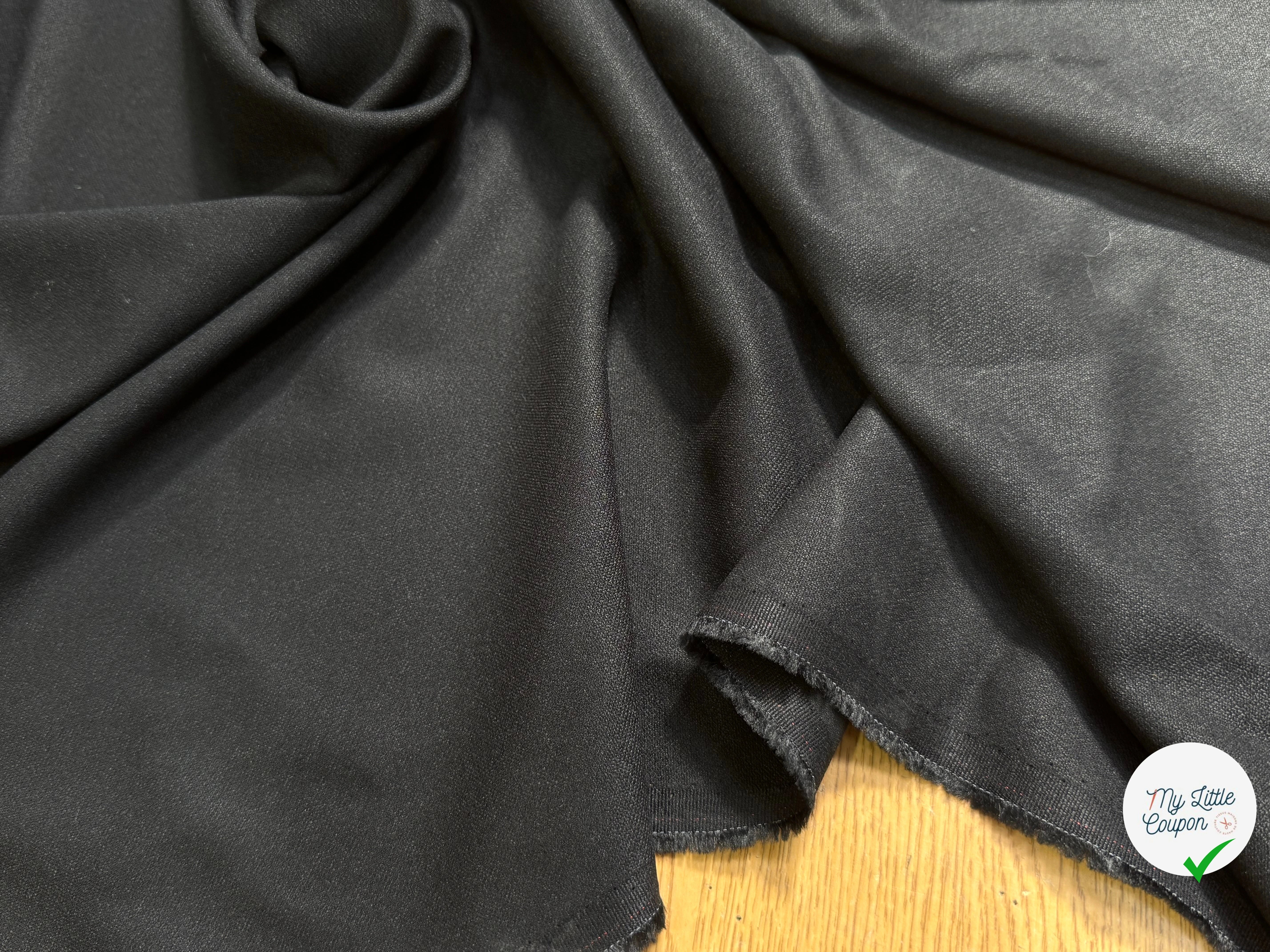 CREPE VISCOSE ULTRA STRETCH NOIR SATINÉ SUBLIME TOMBÉ - My Little Coupon