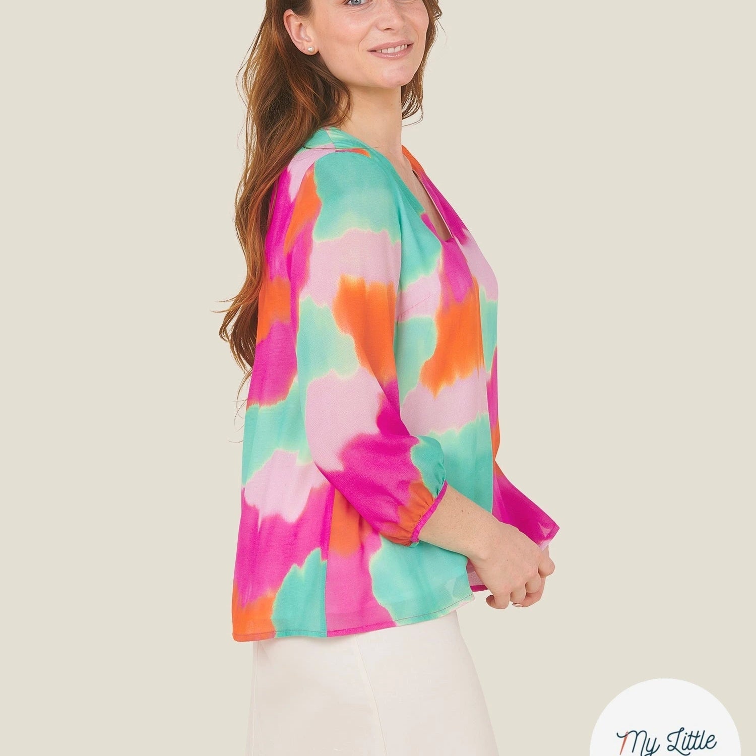 CREPE VISCOSE VISCOSE SOIE SILK NUAGES MULTICOLORE - My Little Coupon