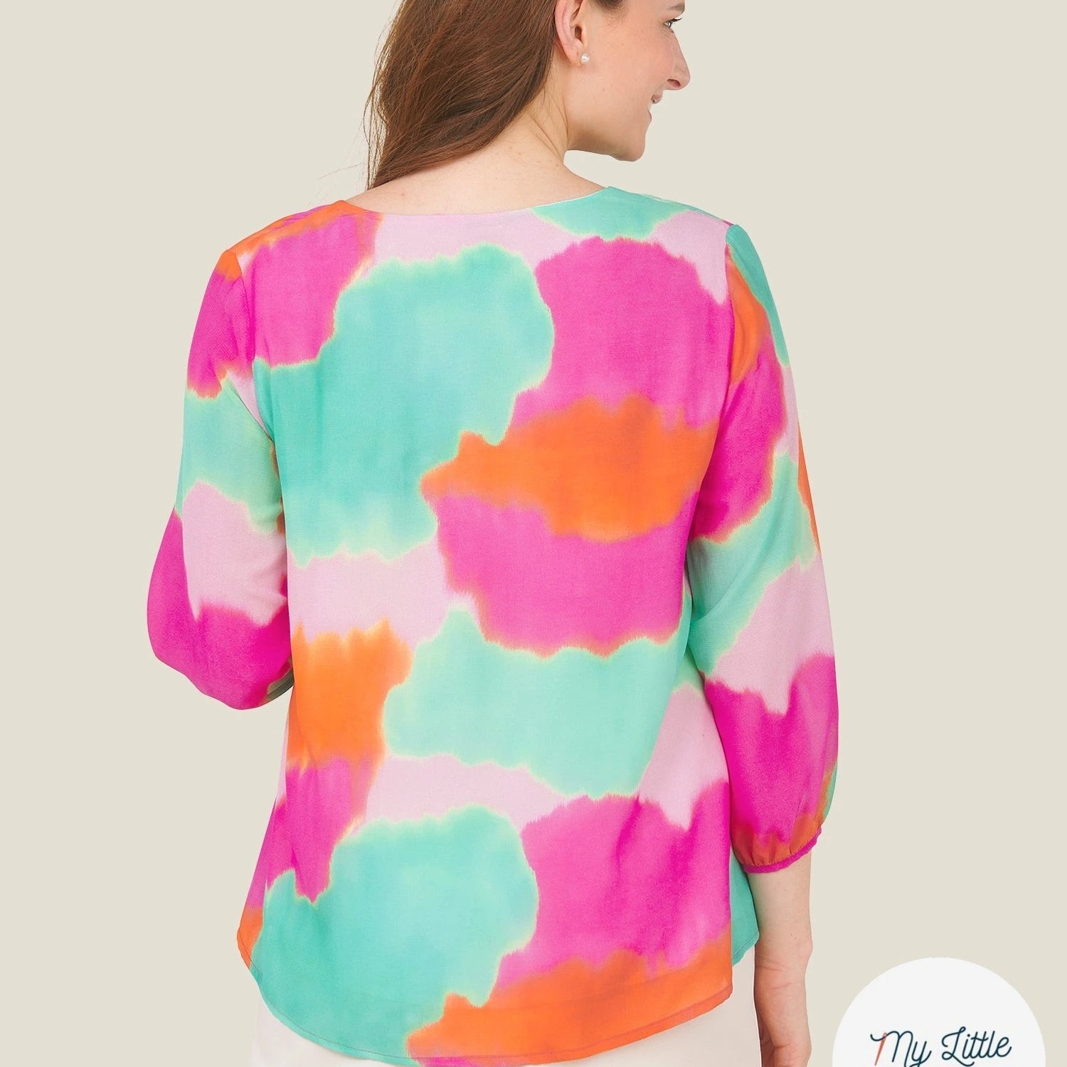 CREPE VISCOSE VISCOSE SOIE SILK NUAGES MULTICOLORE - My Little Coupon