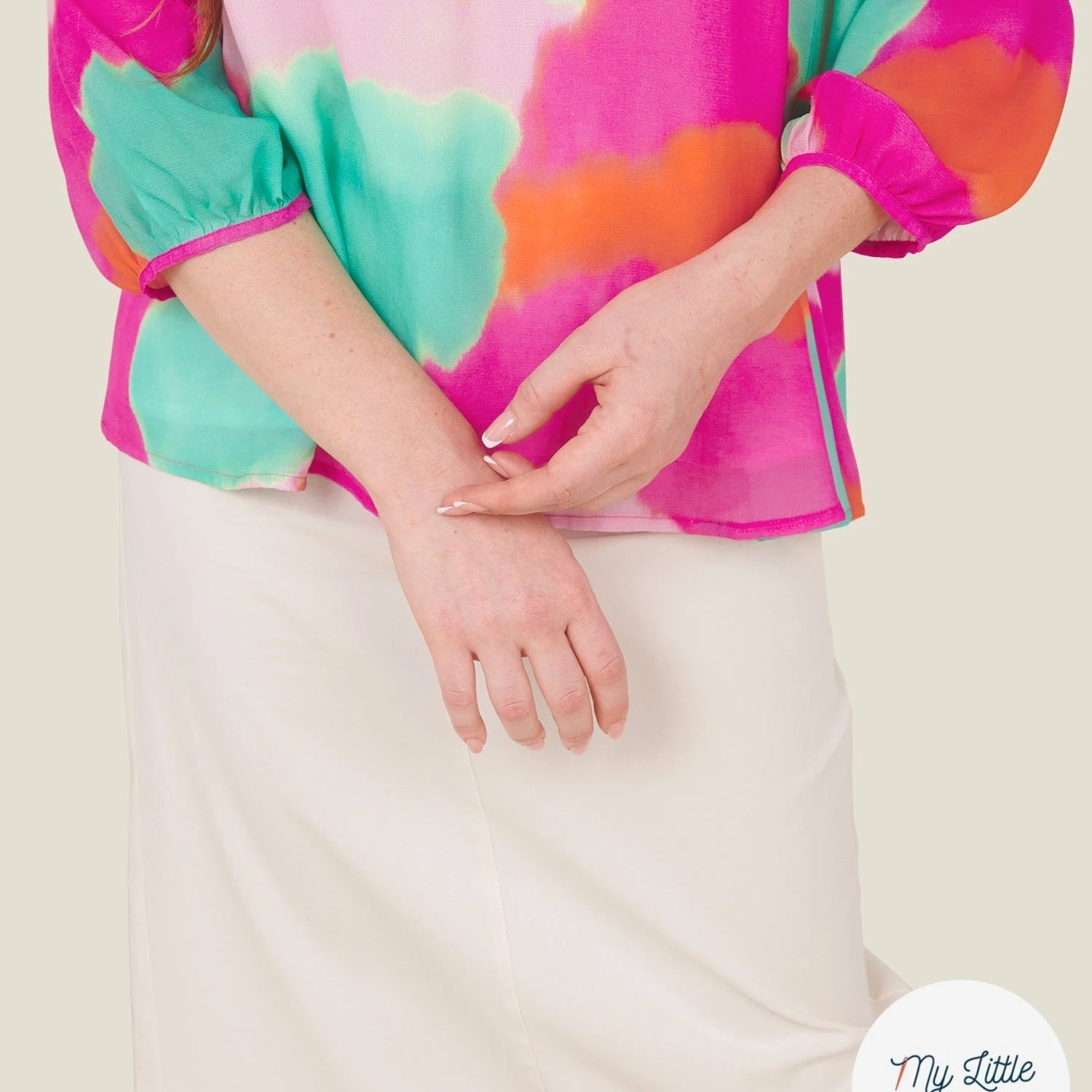 CREPE VISCOSE VISCOSE SOIE SILK NUAGES MULTICOLORE - My Little Coupon