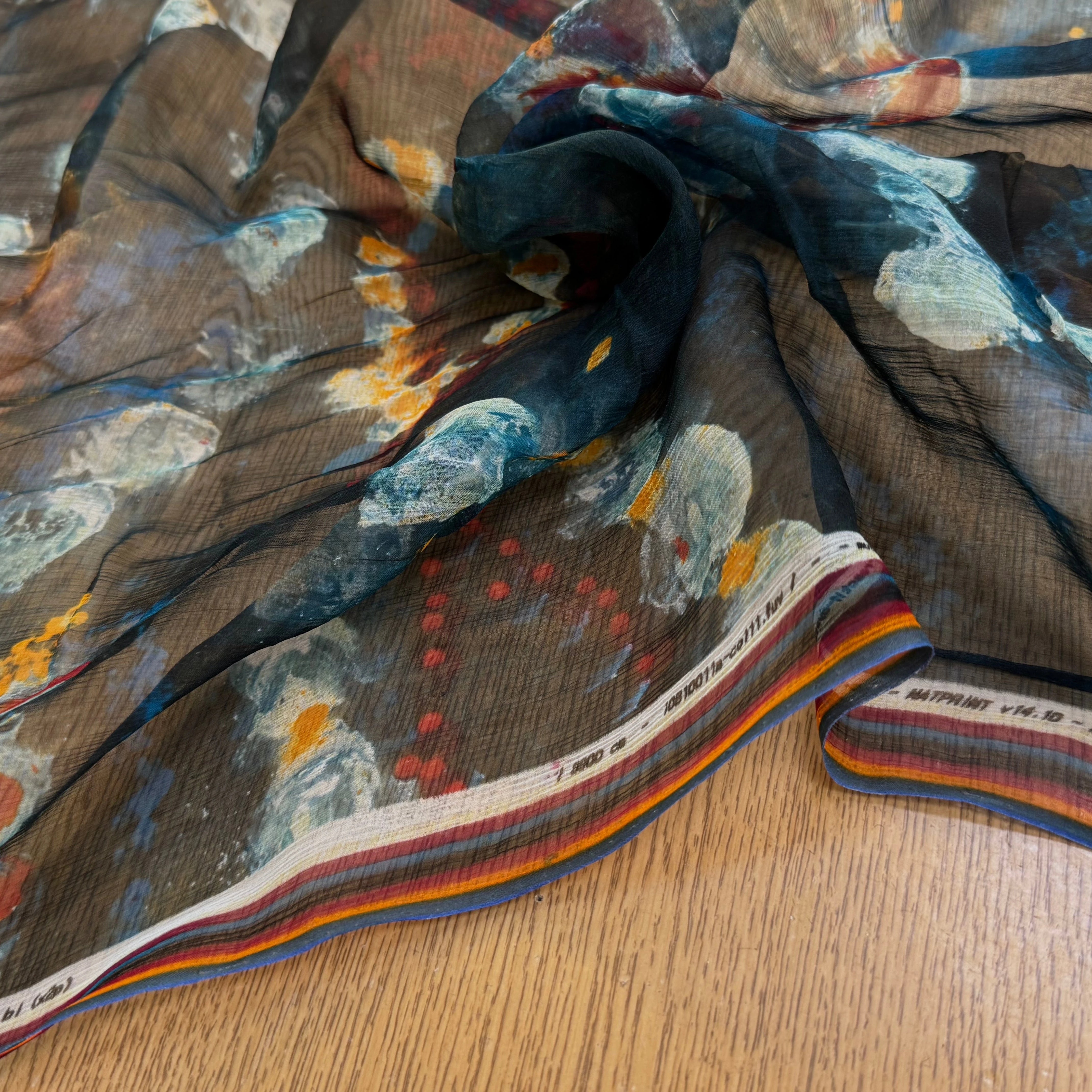 CREPON DE SOIE IMPRIMÉ MULTICOLORES - My Little Coupon