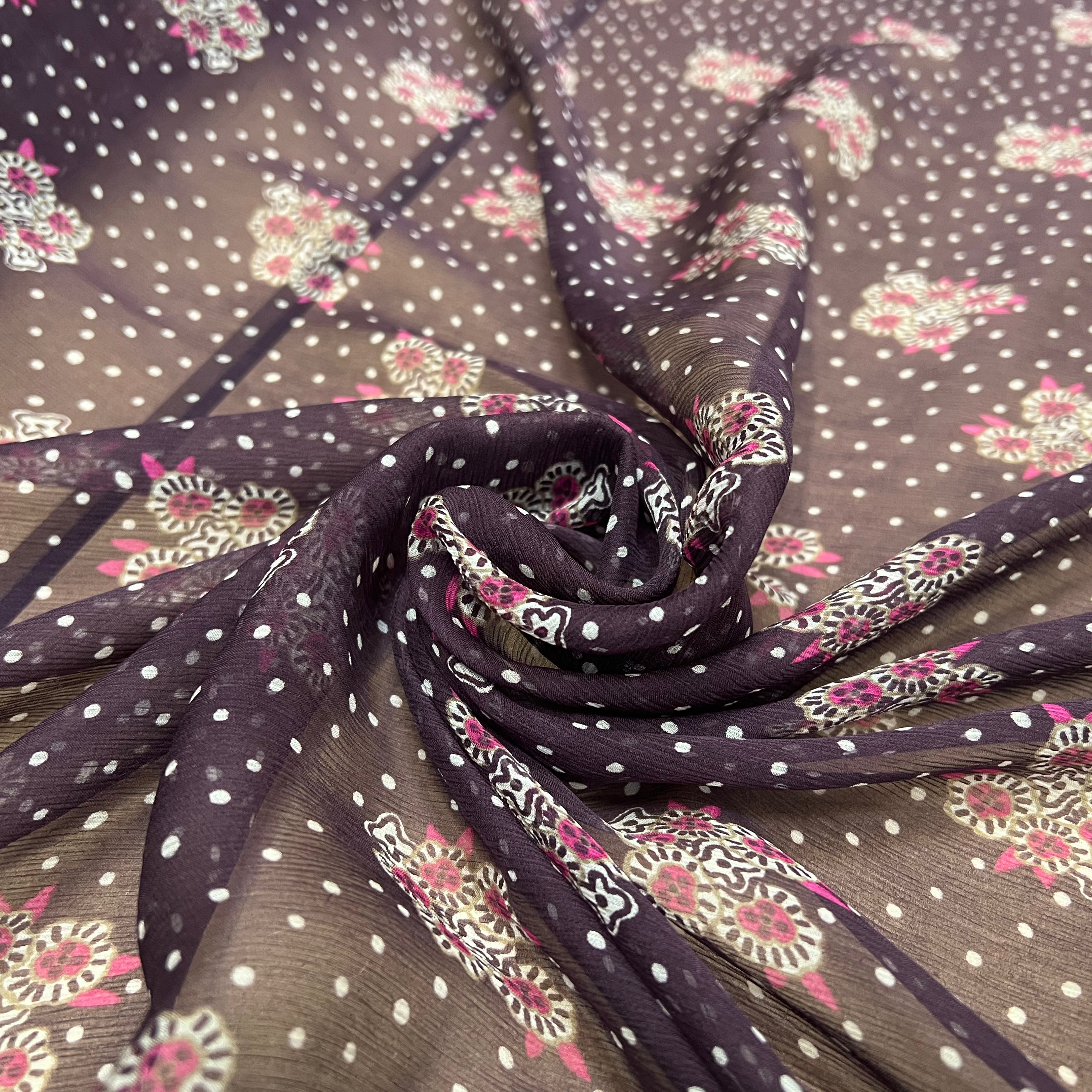 CRÉPON DE SOIE MAZZO DI FIORI E SETA VIOLET - My Little Coupon