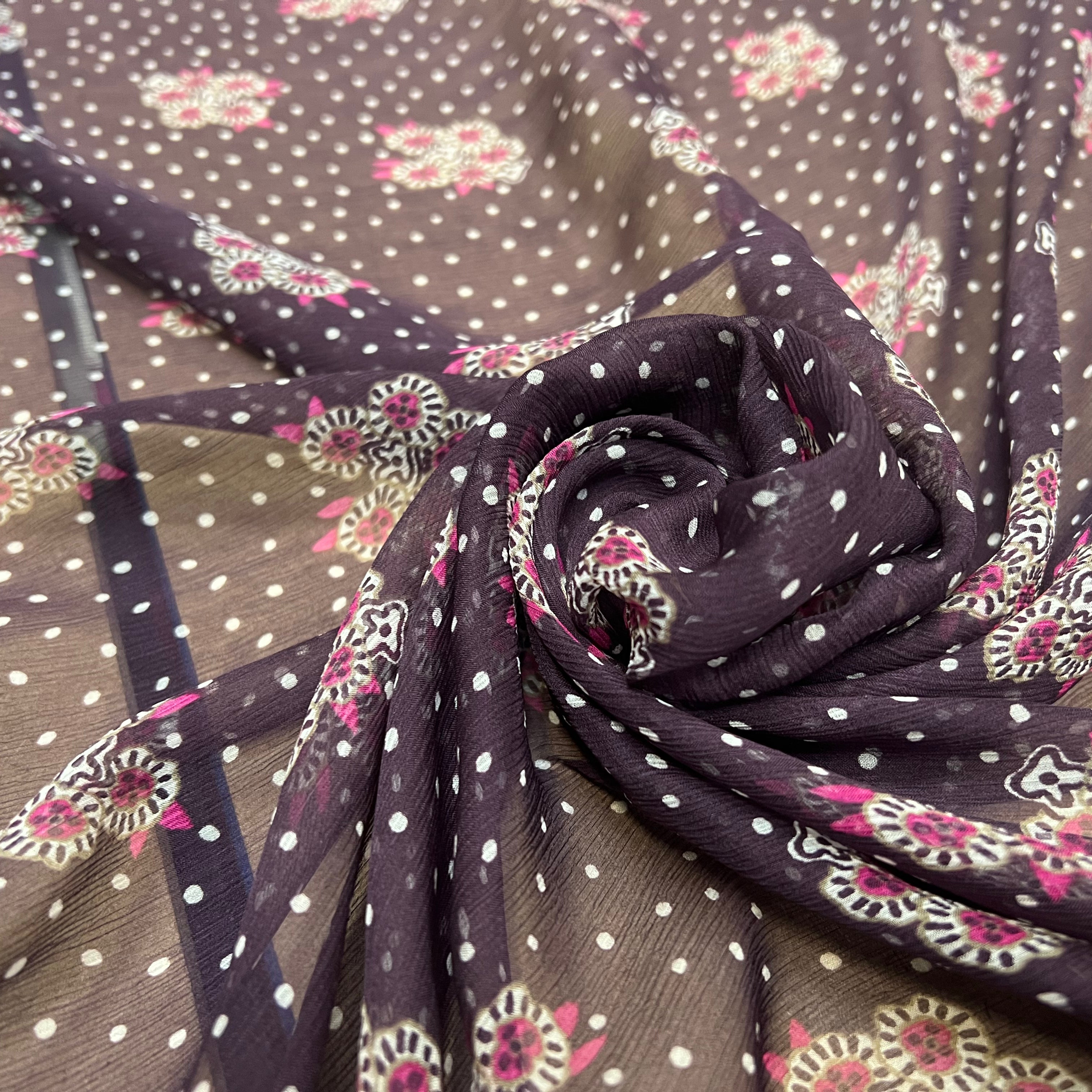 CRÉPON DE SOIE MAZZO DI FIORI E SETA VIOLET - My Little Coupon