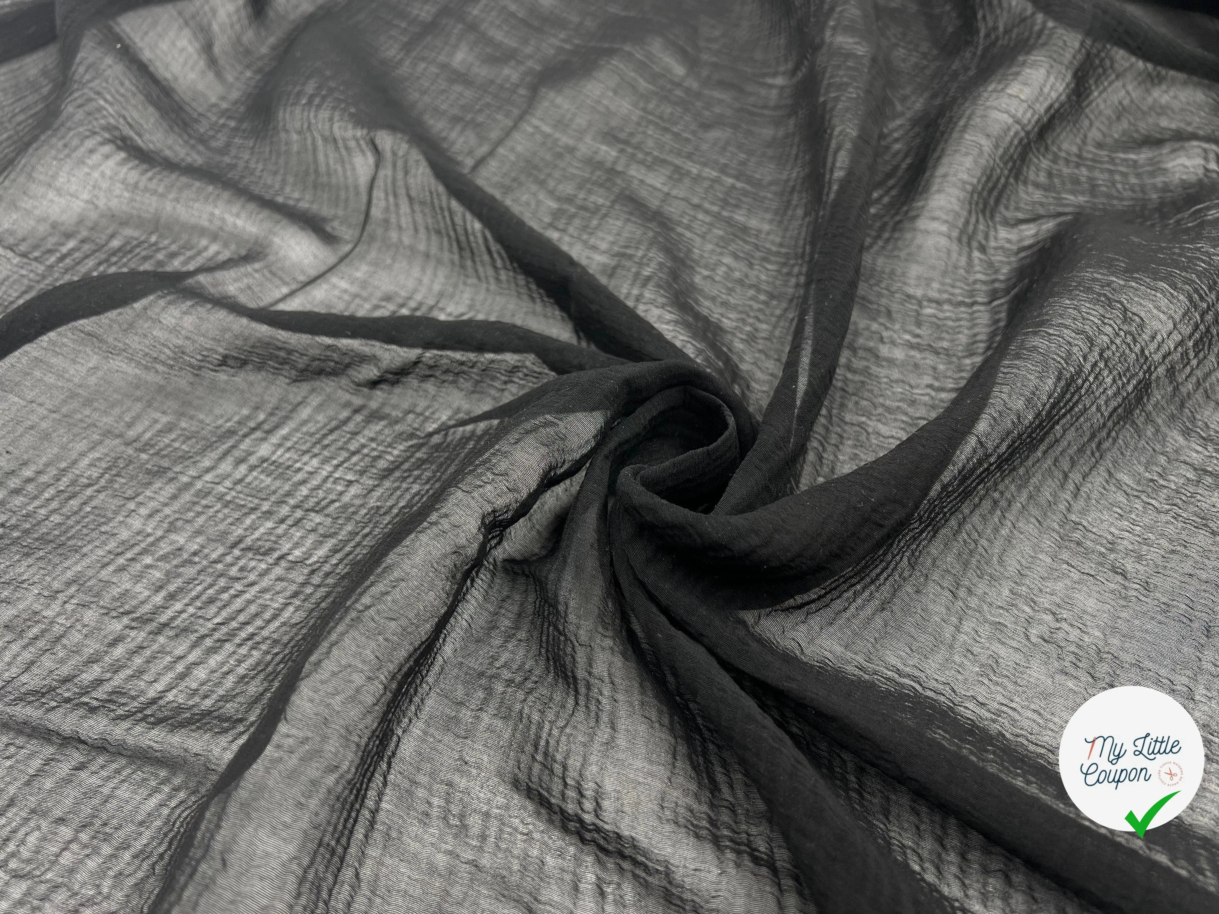 CRÉPON DE SOIE NOIR - My Little Coupon - tissu - coudre