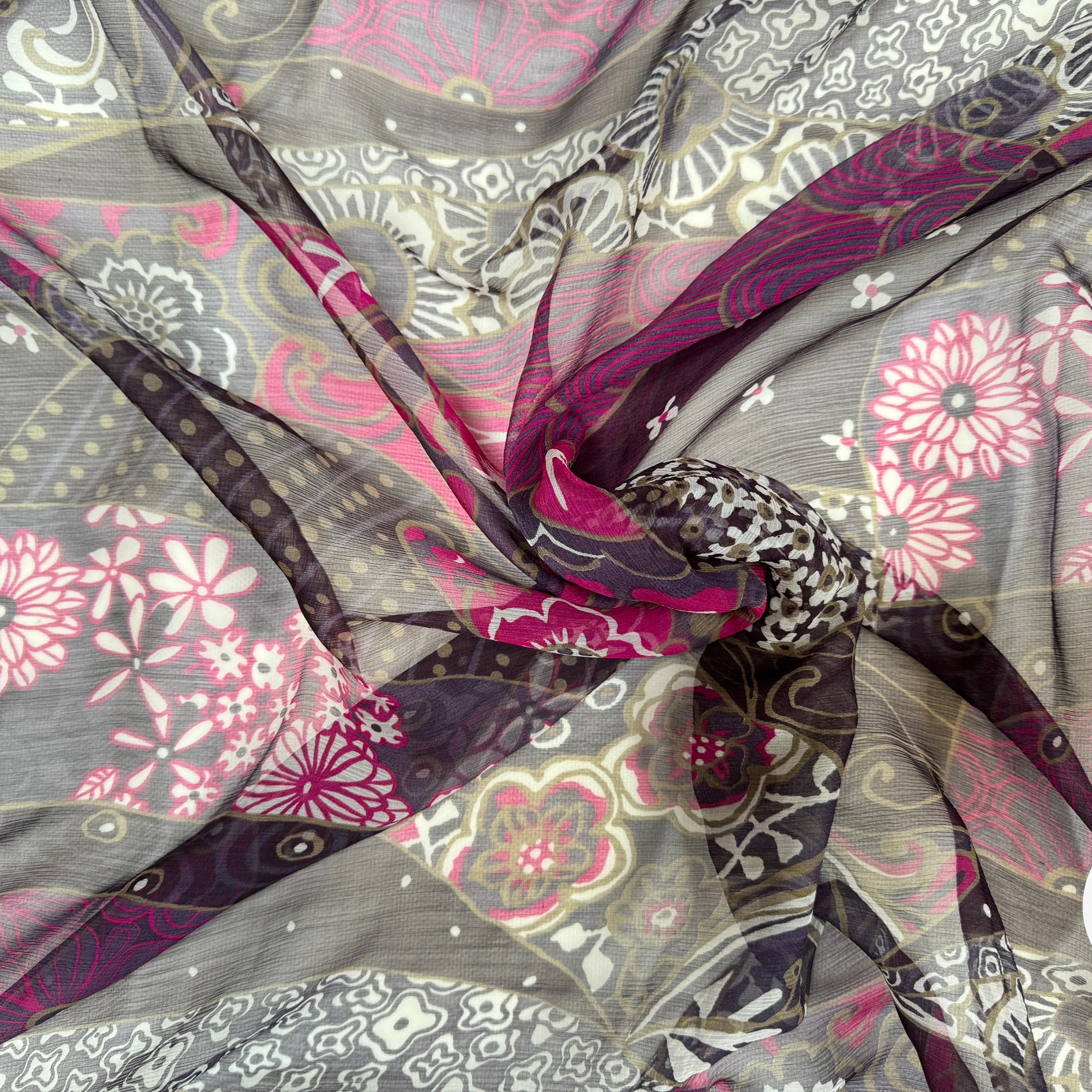 CRÉPON DE SOIE PINK FLOWERS - My Little Coupon