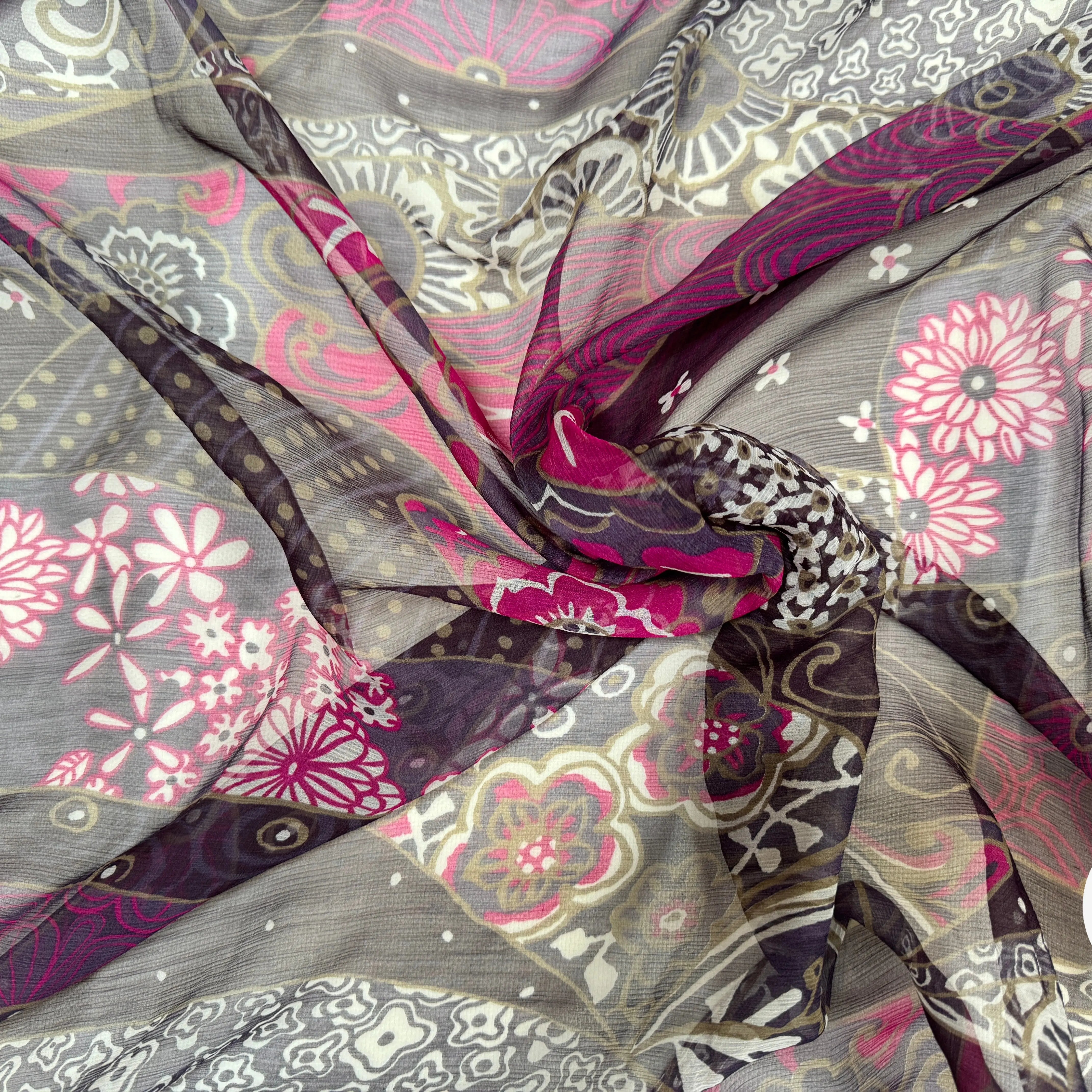 CRÉPON DE SOIE PINK FLOWERS - My Little Coupon