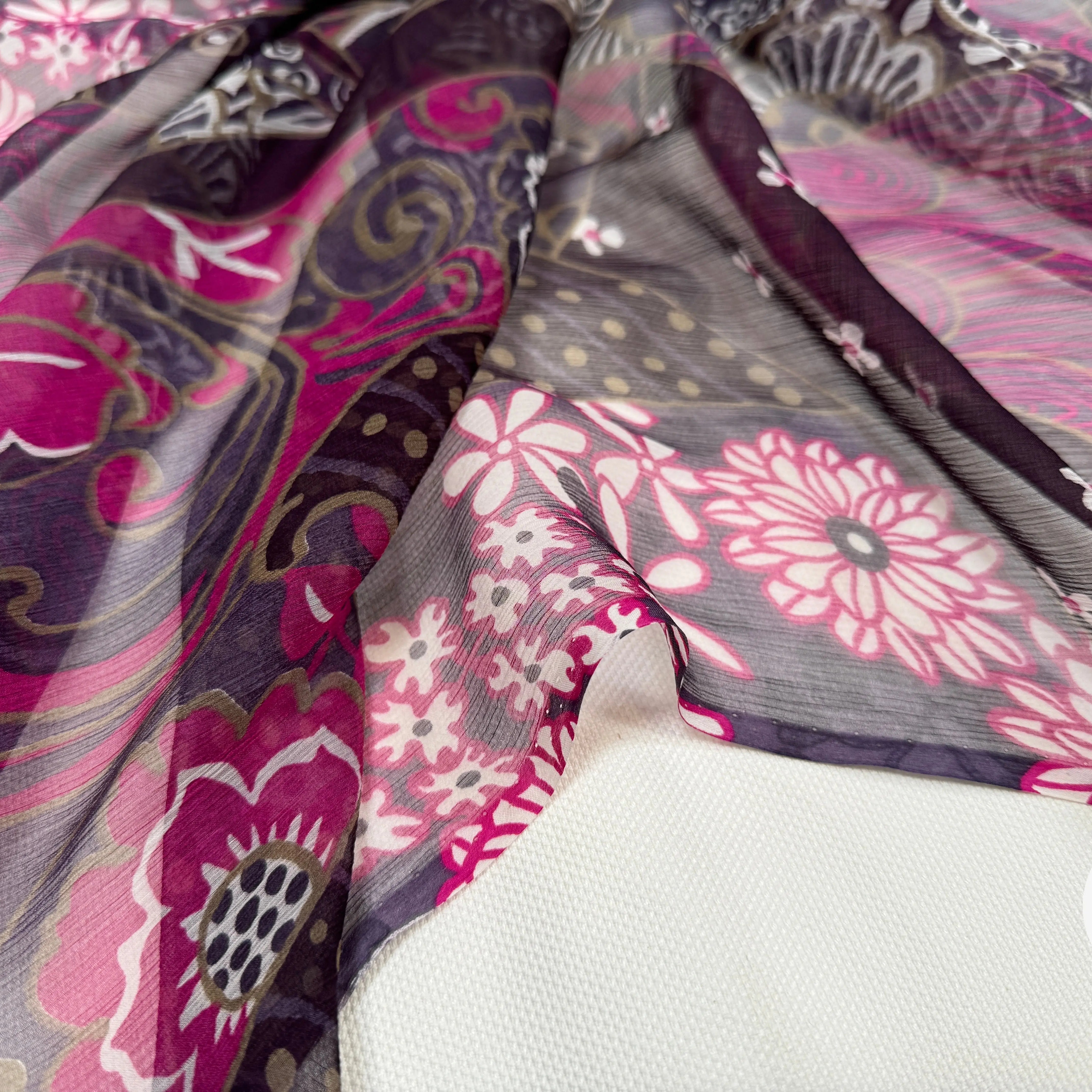 CRÉPON DE SOIE PINK FLOWERS - My Little Coupon