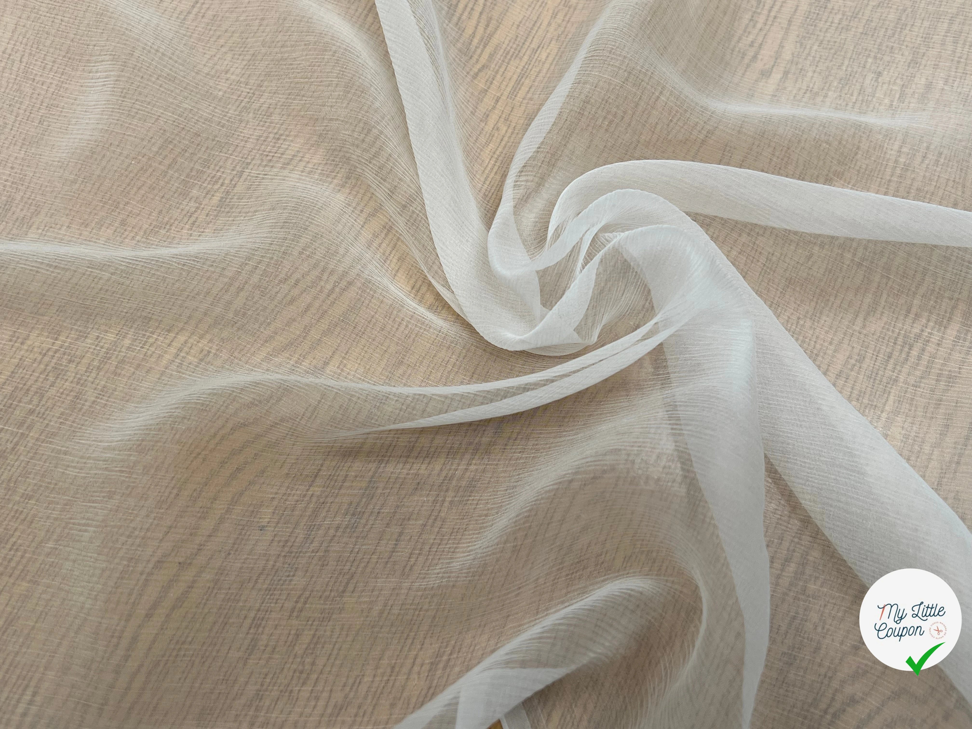 CRÈPON DE SOIE PLISSÉ BLANC CASSÉ 140CM - My Little Coupon