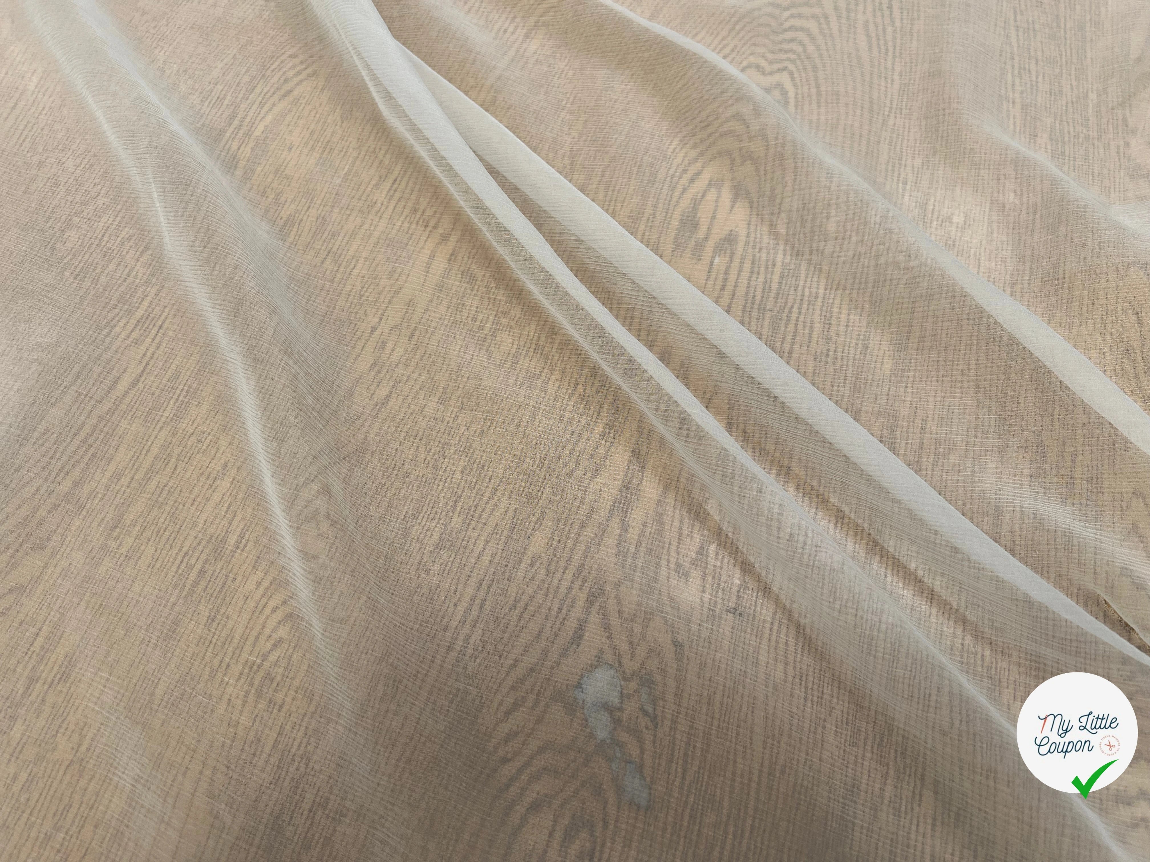 CRÈPON DE SOIE PLISSÉ BLANC CASSÉ 140CM - My Little Coupon