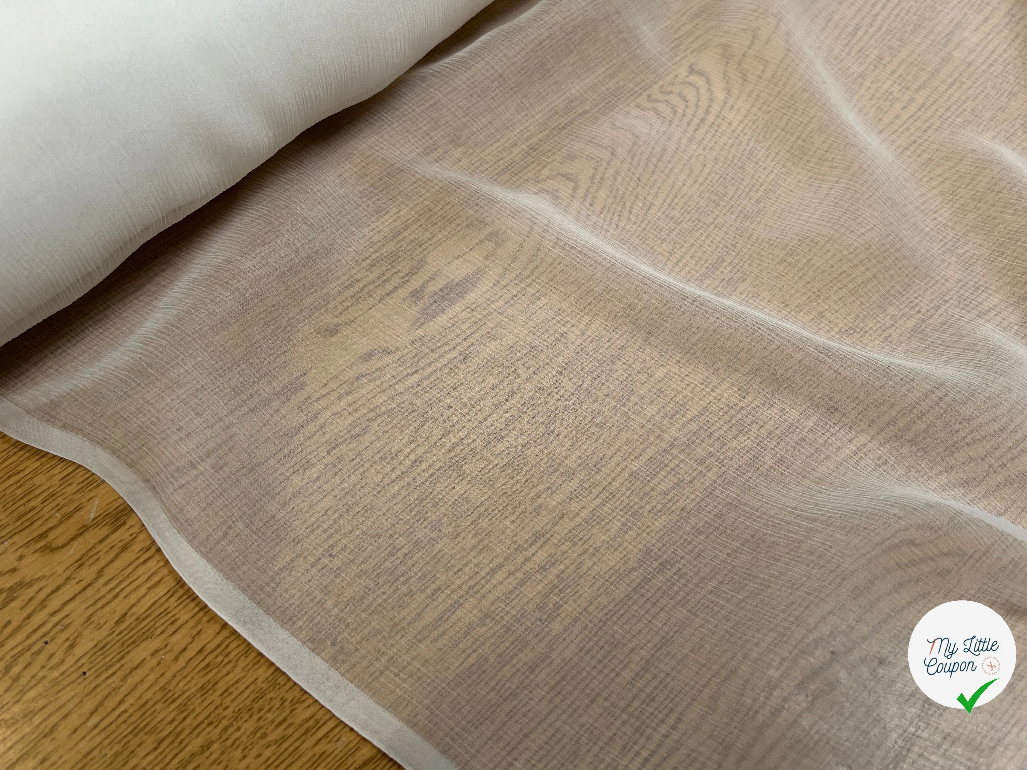 CRÈPON DE SOIE PLISSÉ BLANC CASSÉ 140CM - My Little Coupon