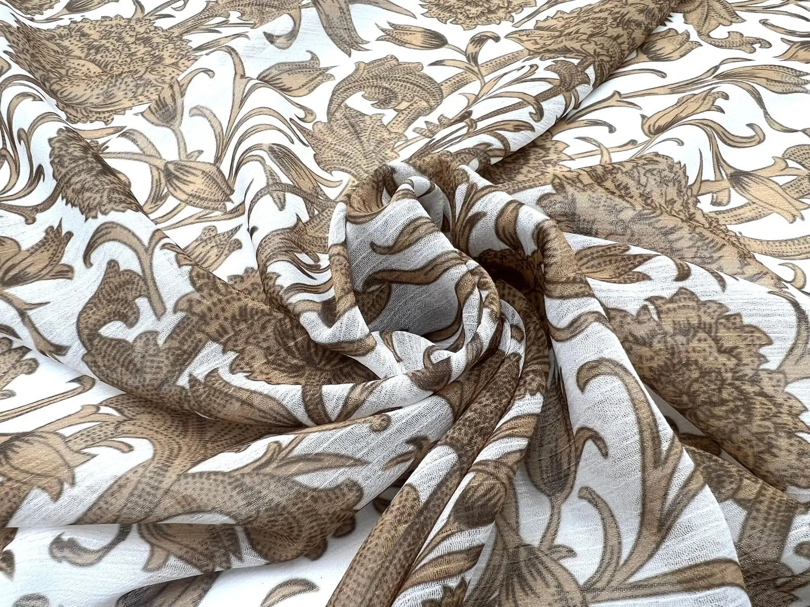 CRÉPON FILETÉ ORNAMENT BEIGE - My Little Coupon - tissu - coudre