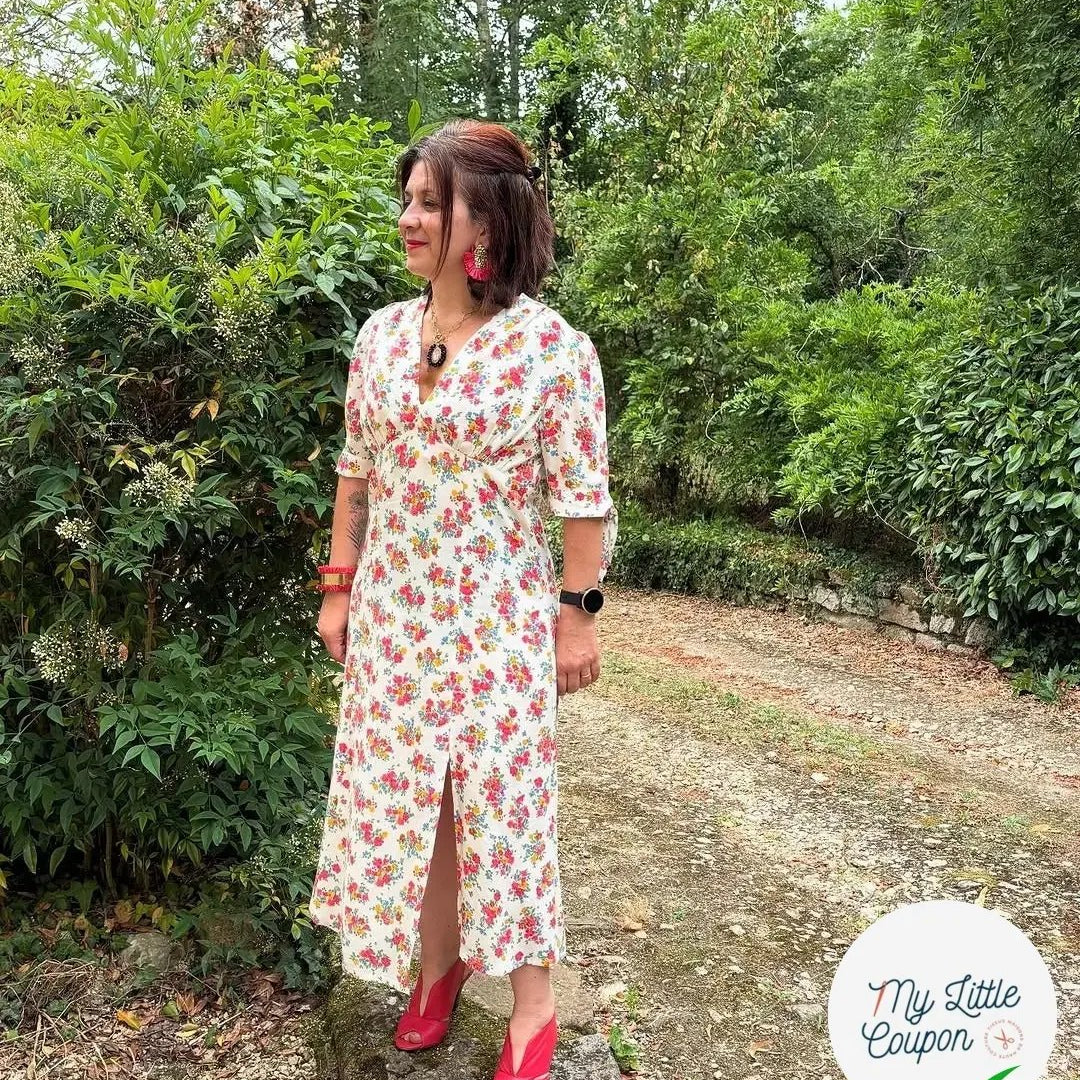 CRÊPE VISCOSE IMPRIMÉE BLANC JARDIN SECRET - My Little Coupon
