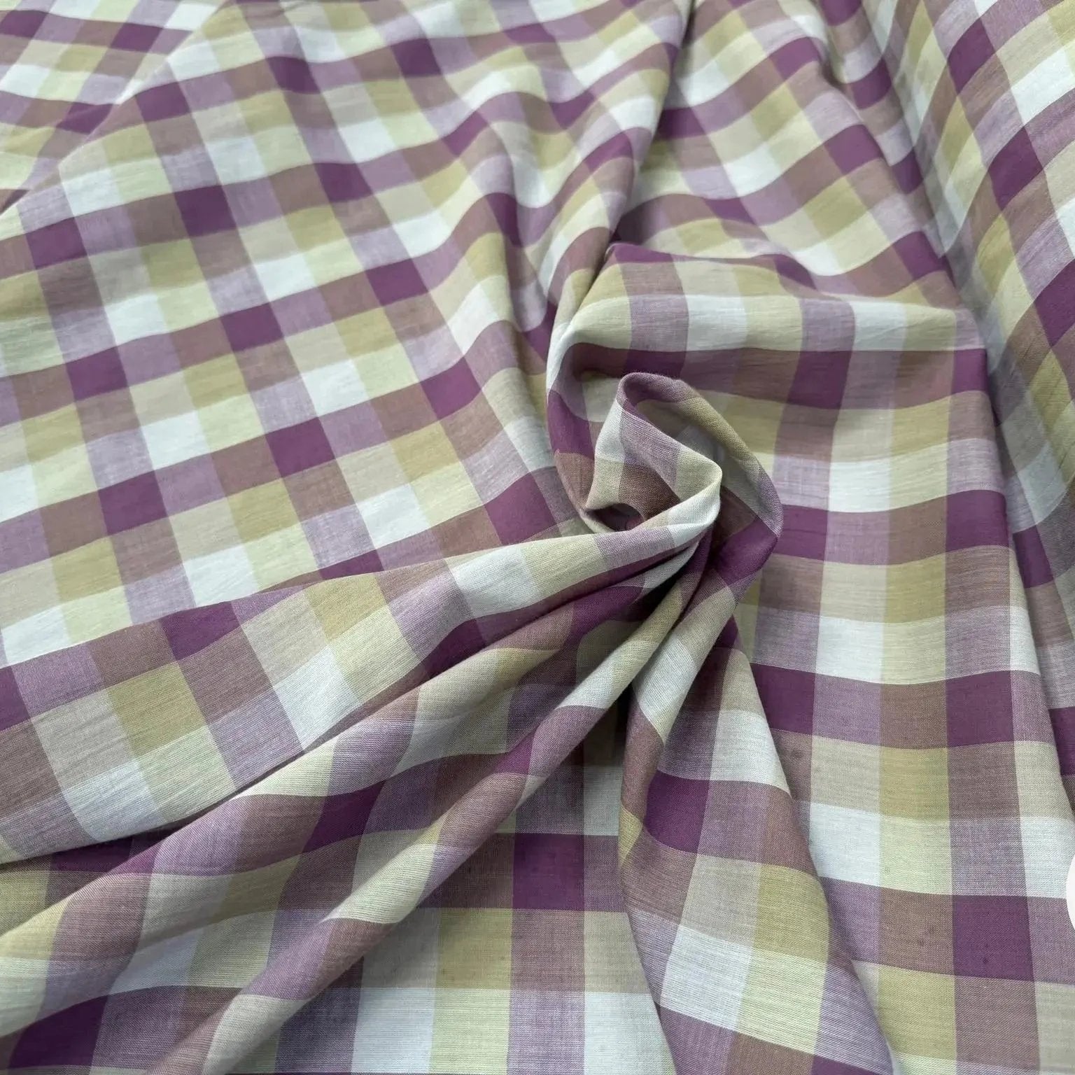 BATISTE DE COTON TISSÉ TEINT À CARREAUX VIOLET - My Little Coupon